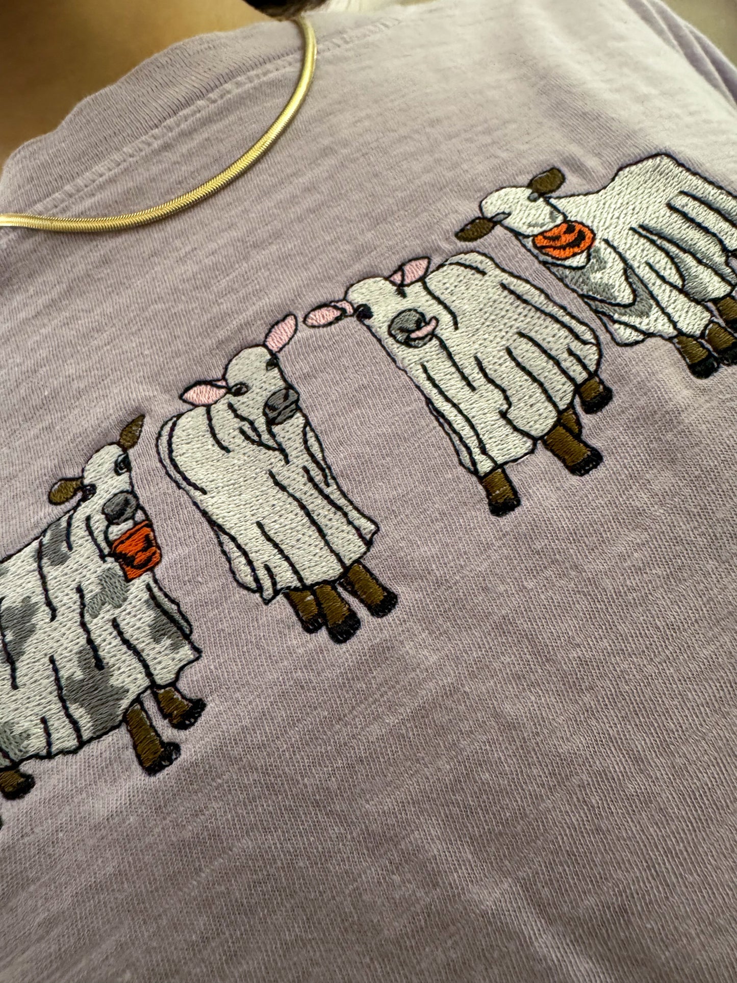 Ghost Cows Lilac Jersey Cropped Tee XL