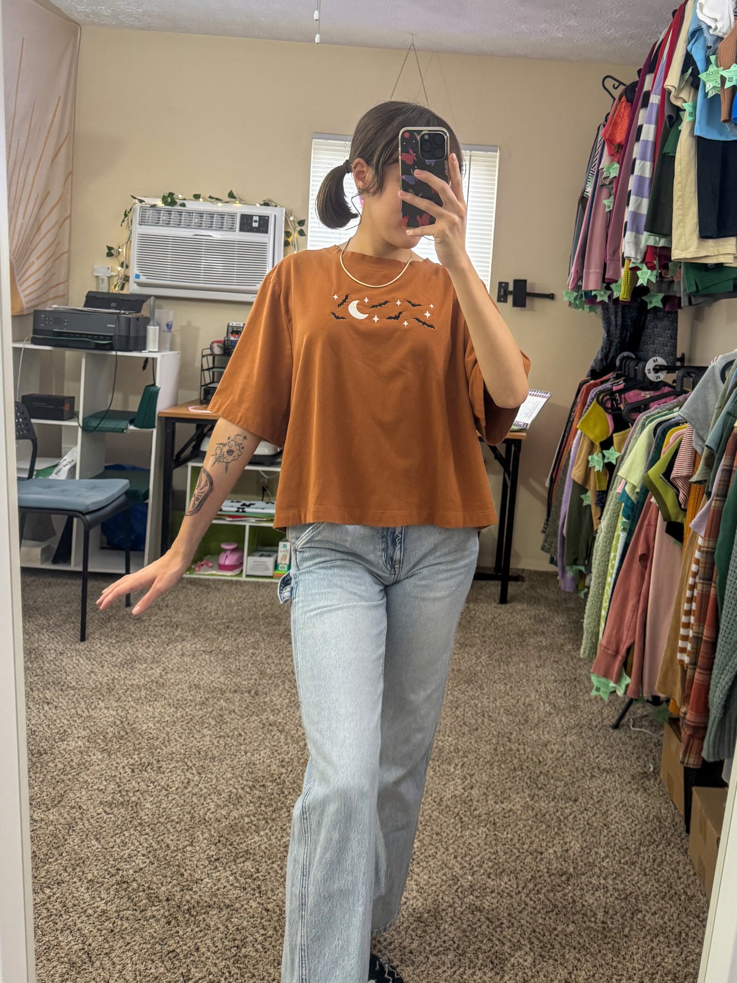 Bats! Glow-in-the-Dark Cropped Tee 2XL