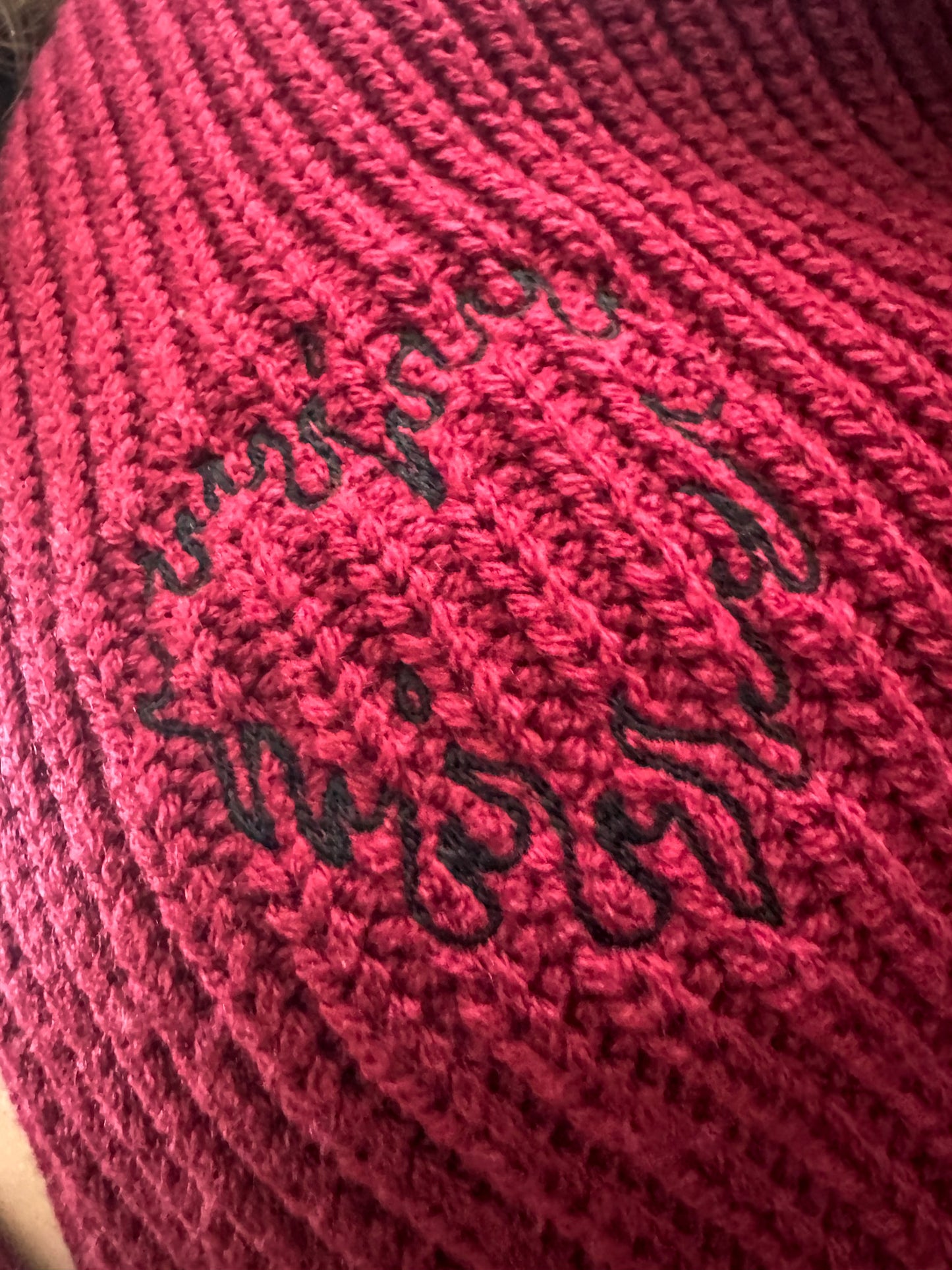 Flame Heart Red Cardigan Sweater L