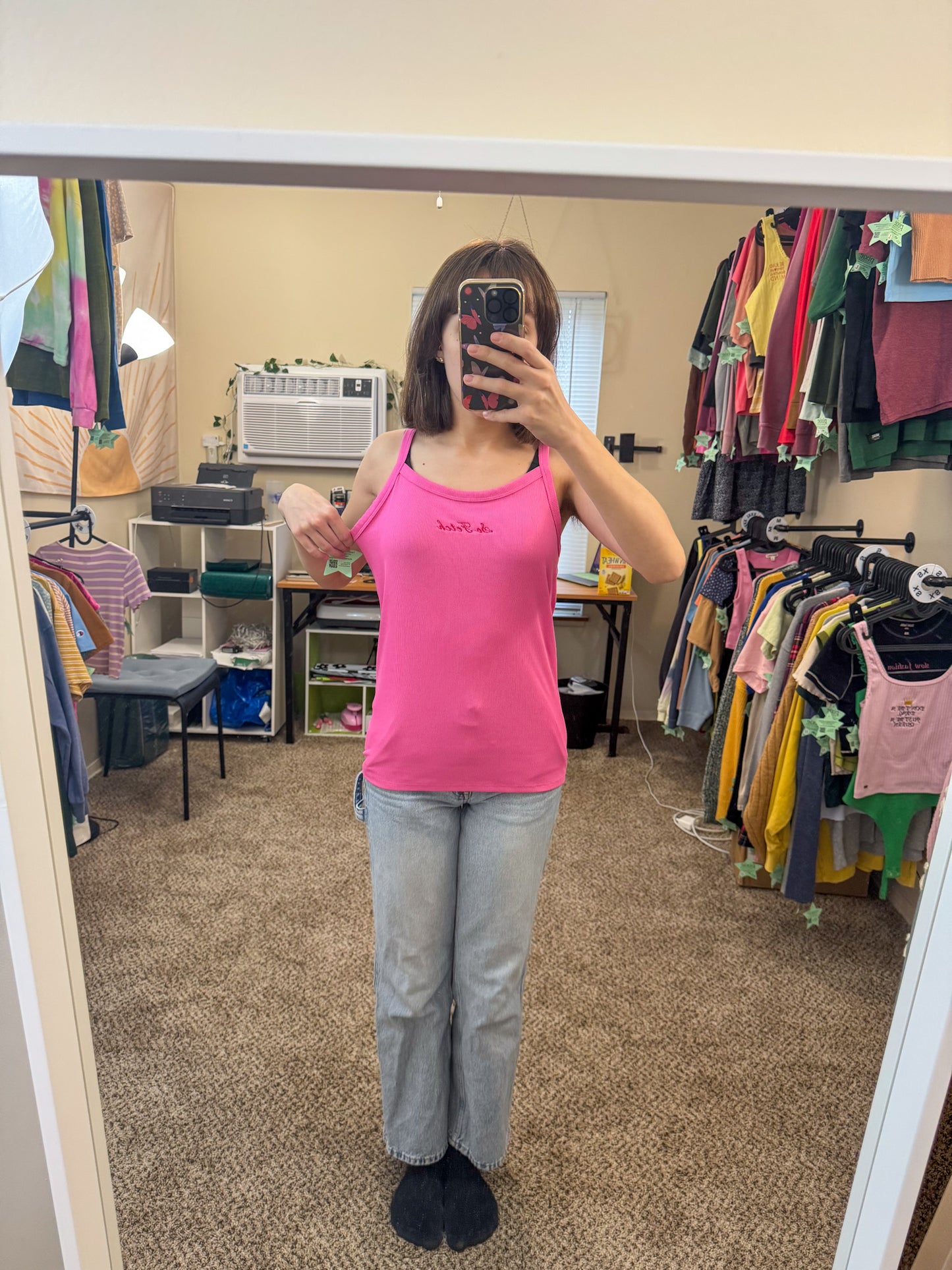 So Fetch Pink Tank Top L