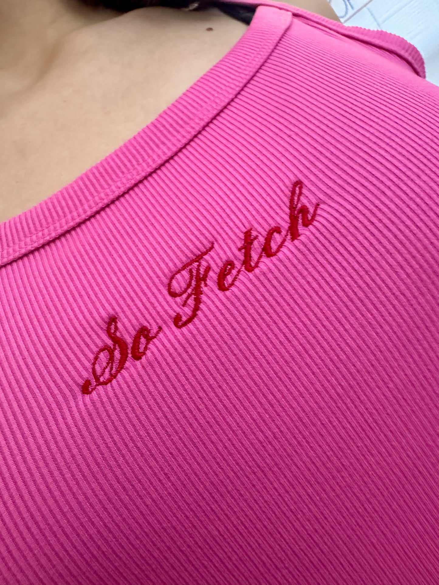 So Fetch Pink Tank Top L