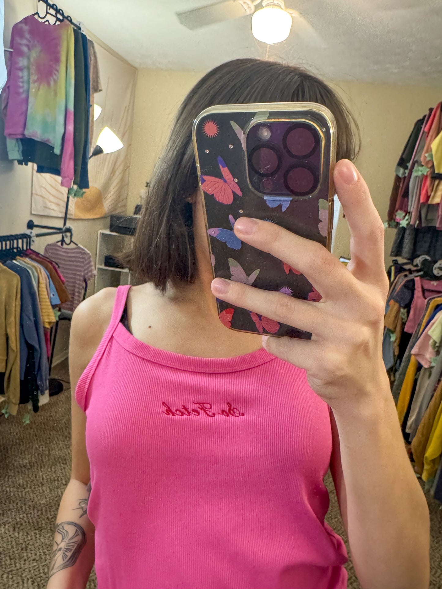 So Fetch Pink Tank Top L