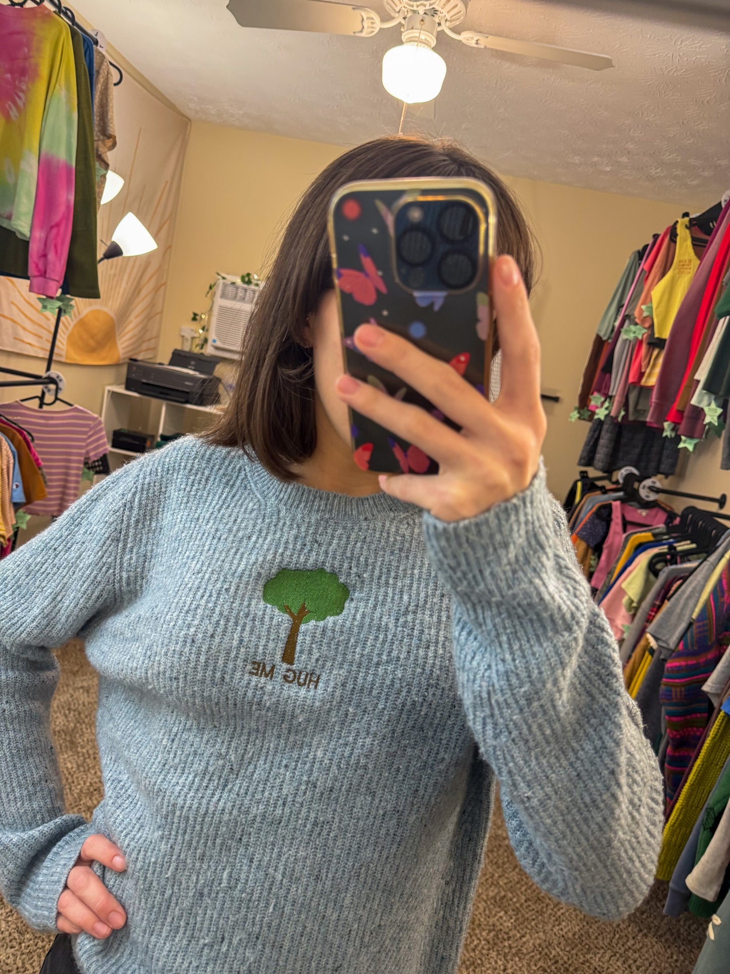 Blue Tree Sweater L