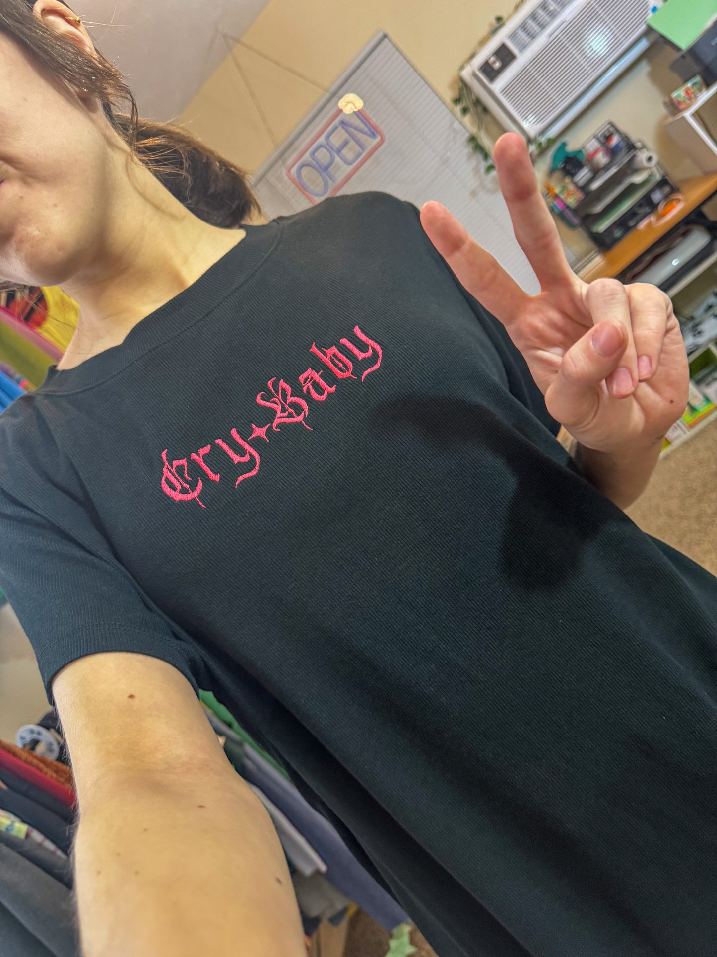 Cry Baby Ribbed Black T-Shirt 2XL