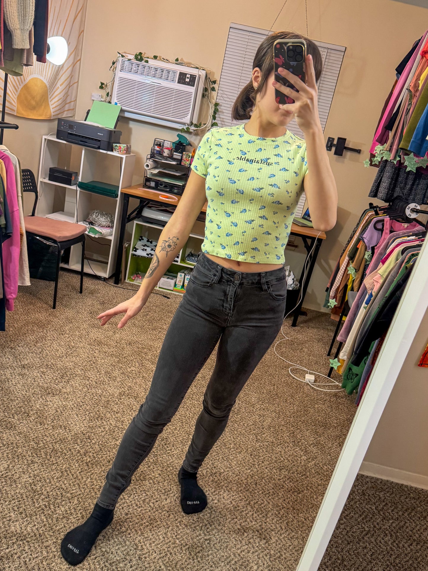 Sustainable Floral Baby Tee S
