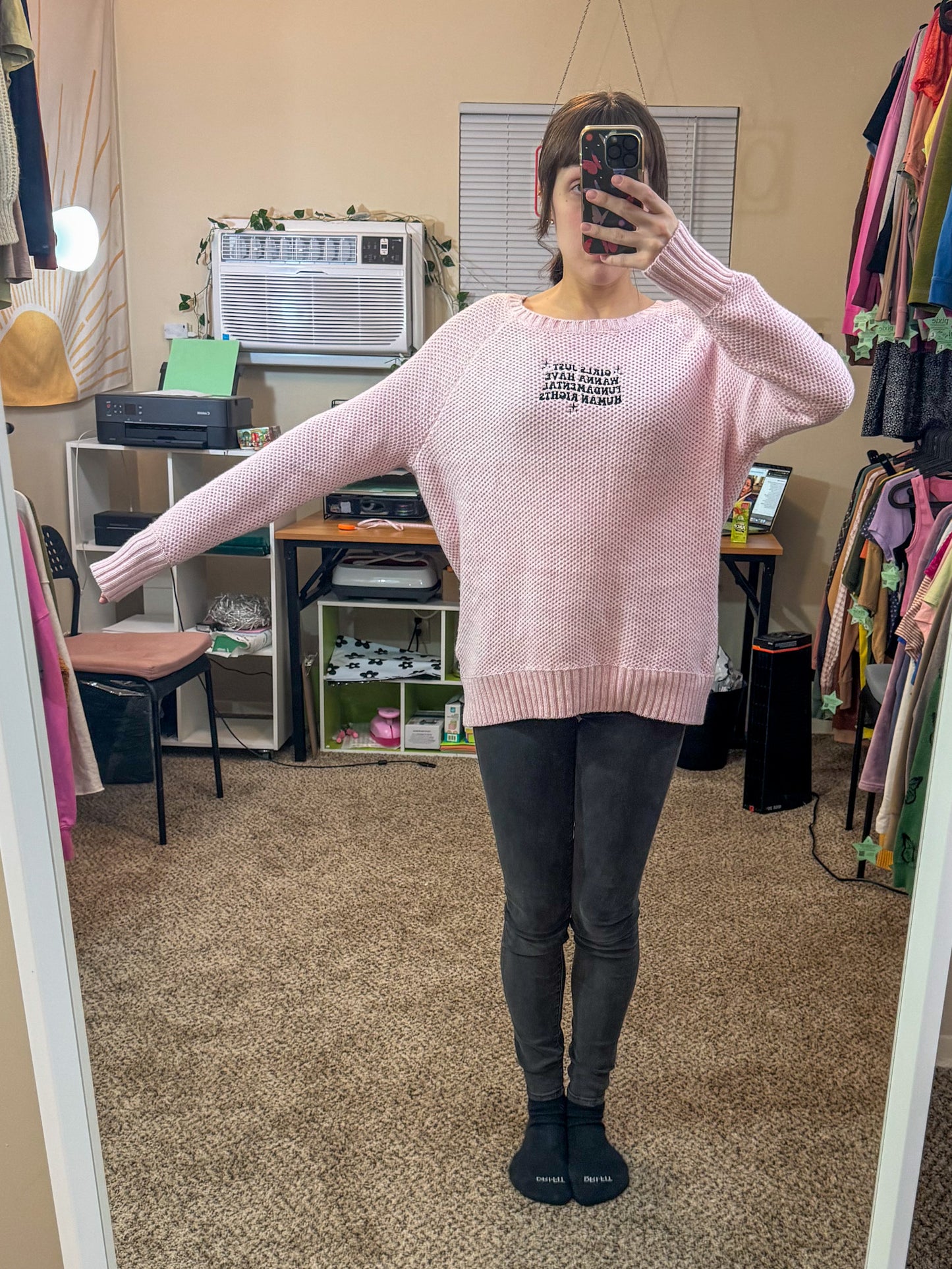 Girls Just Want Fundemental Rights Pink Sweater 2XL