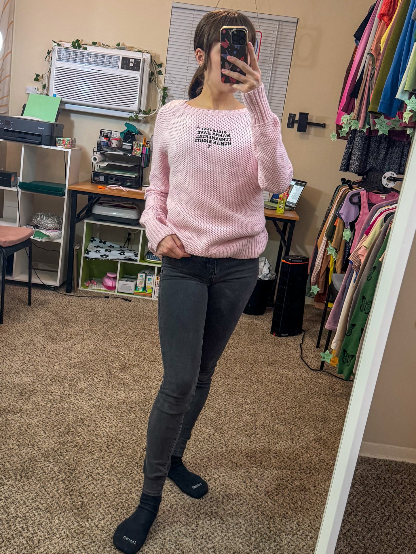 Girls Just Want Fundemental Rights Pink Sweater 2XL