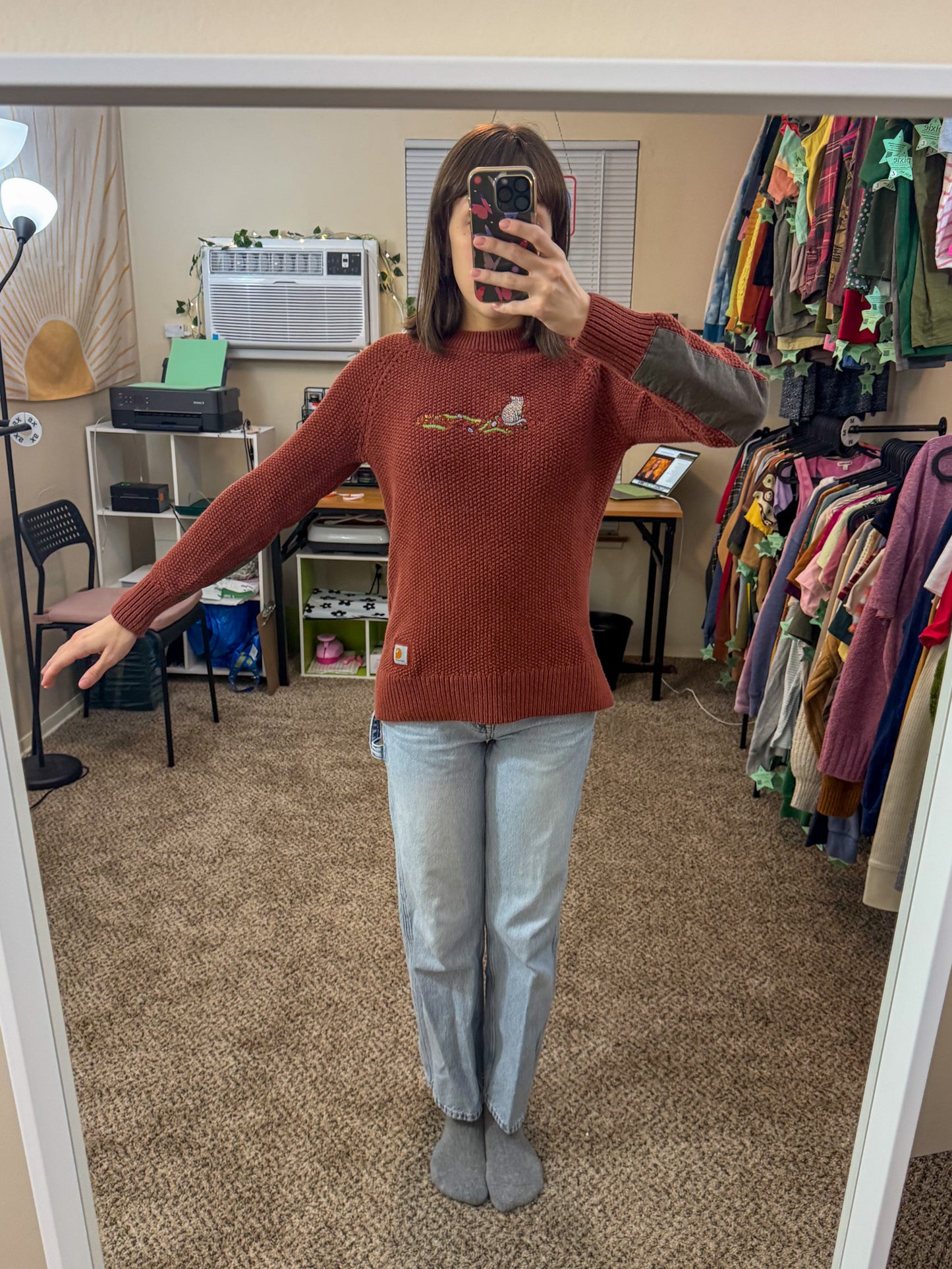 Naughty Kitty Carhartt Sweater XS
