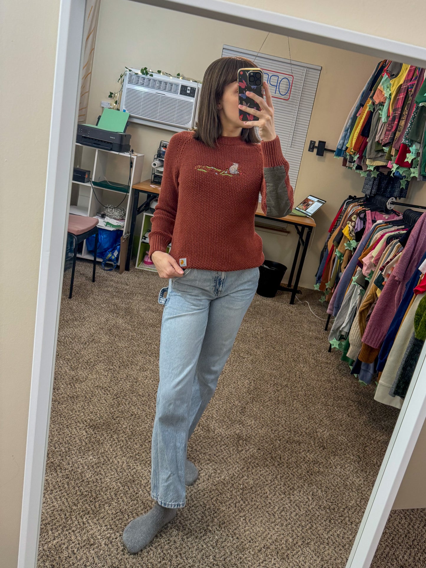 Naughty Kitty Carhartt Sweater XS