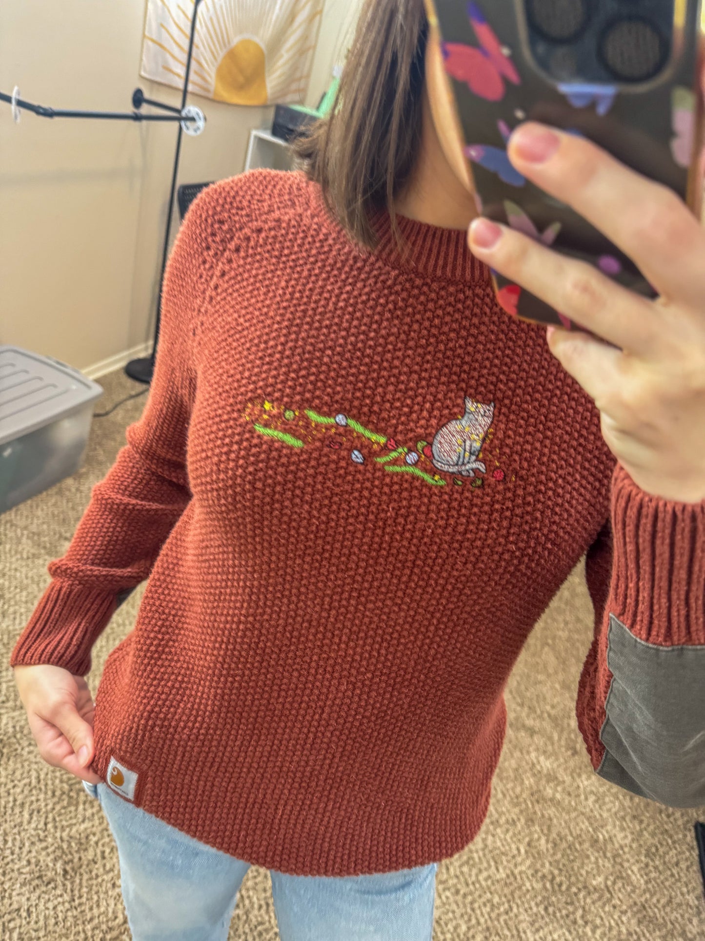 Naughty Kitty Carhartt Sweater XS