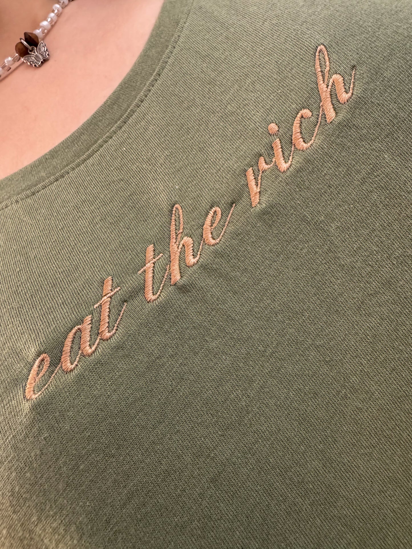 Eat The Rich Green T-Shirt 3XL