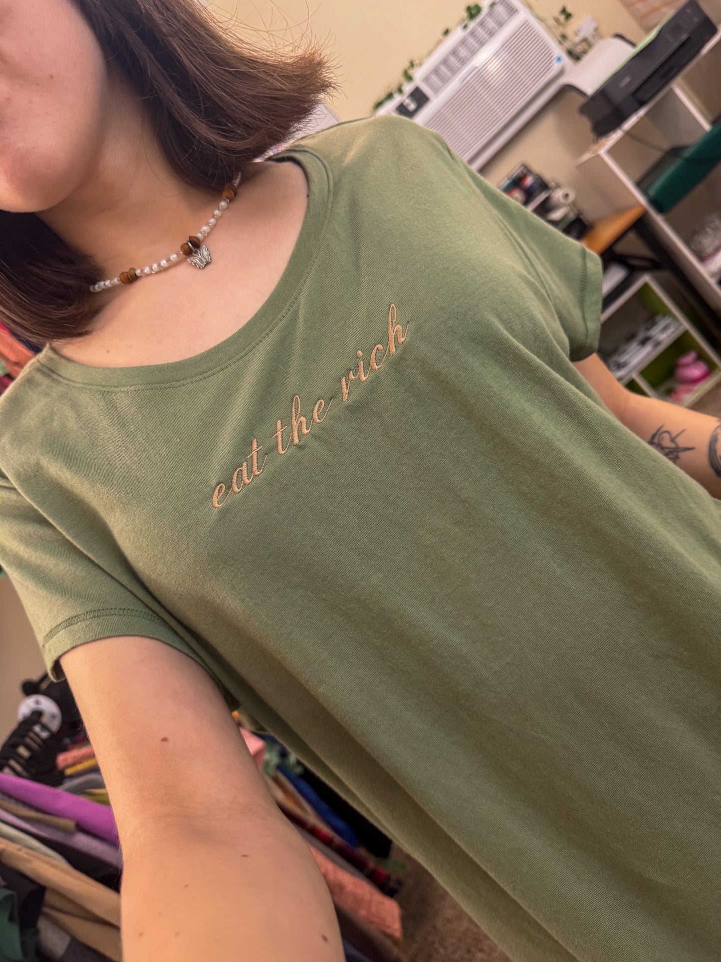 Eat The Rich Green T-Shirt 3XL
