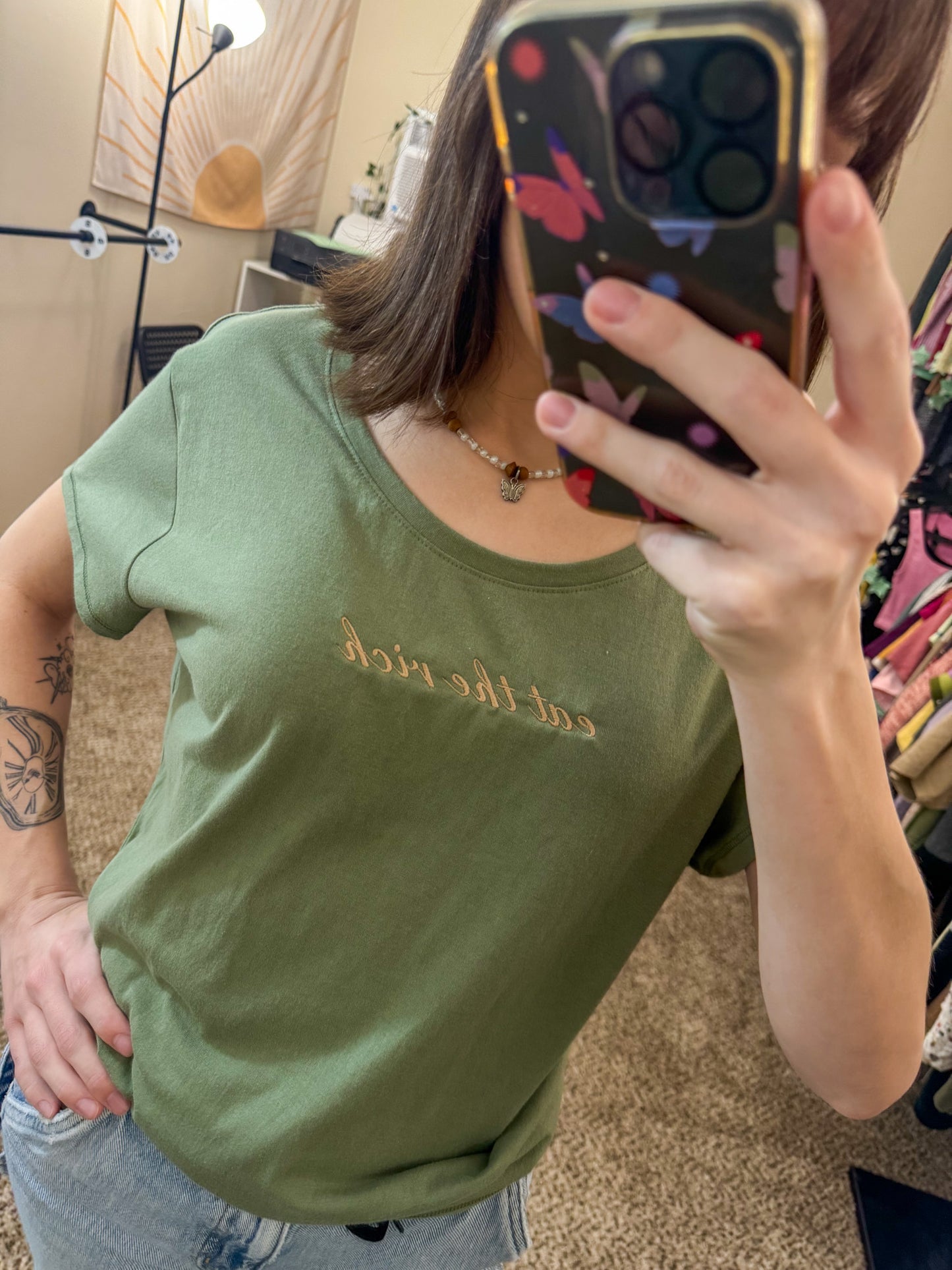 Eat The Rich Green T-Shirt 3XL