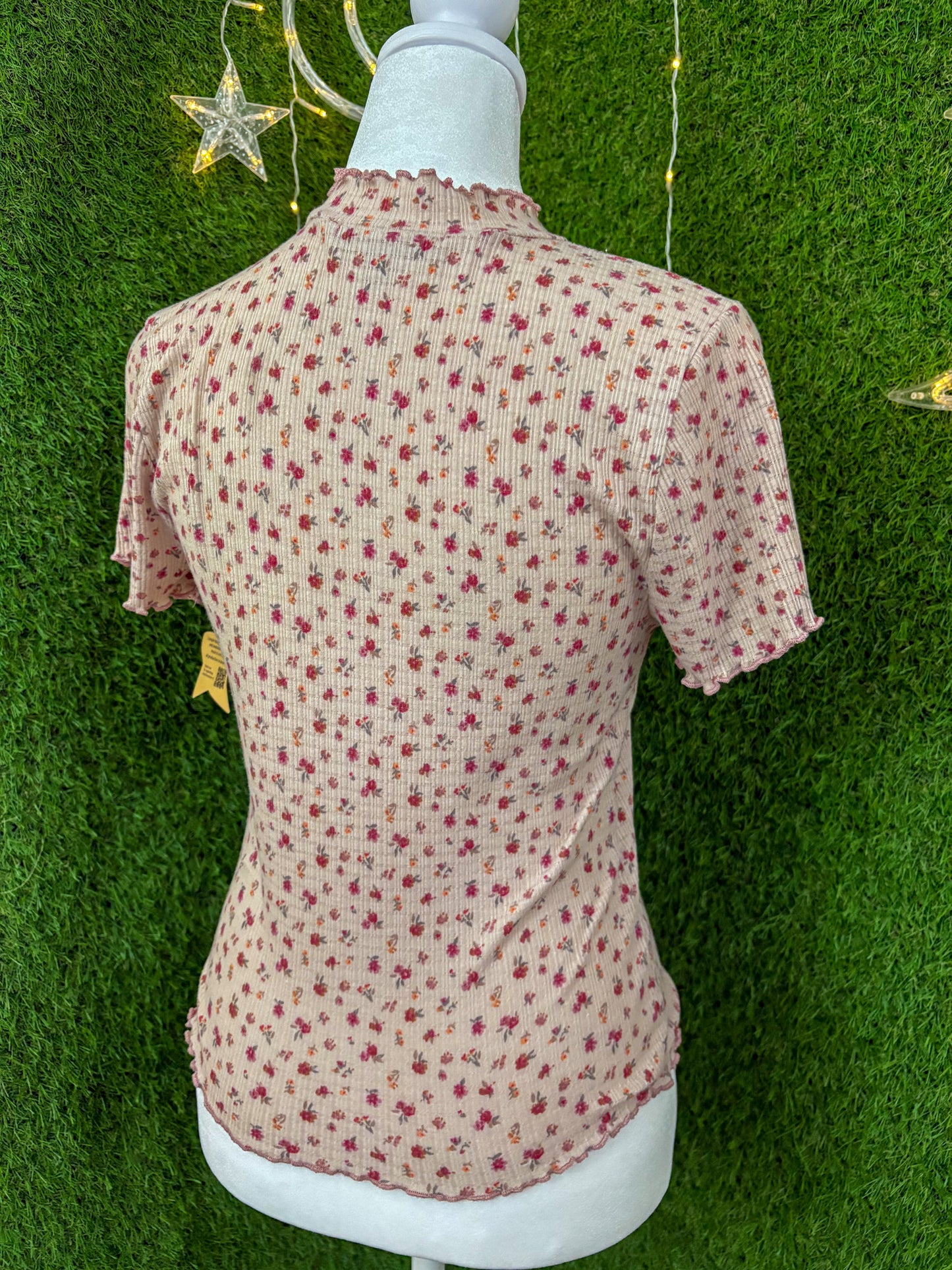 Take Care of Yourself Floral Ribbed Top S