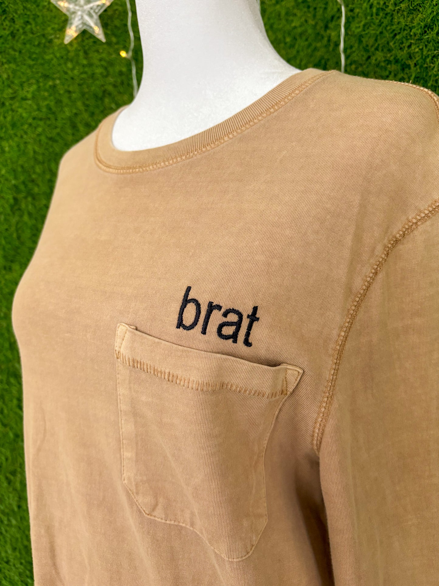 Brat Brown Pocket Longsleeve S
