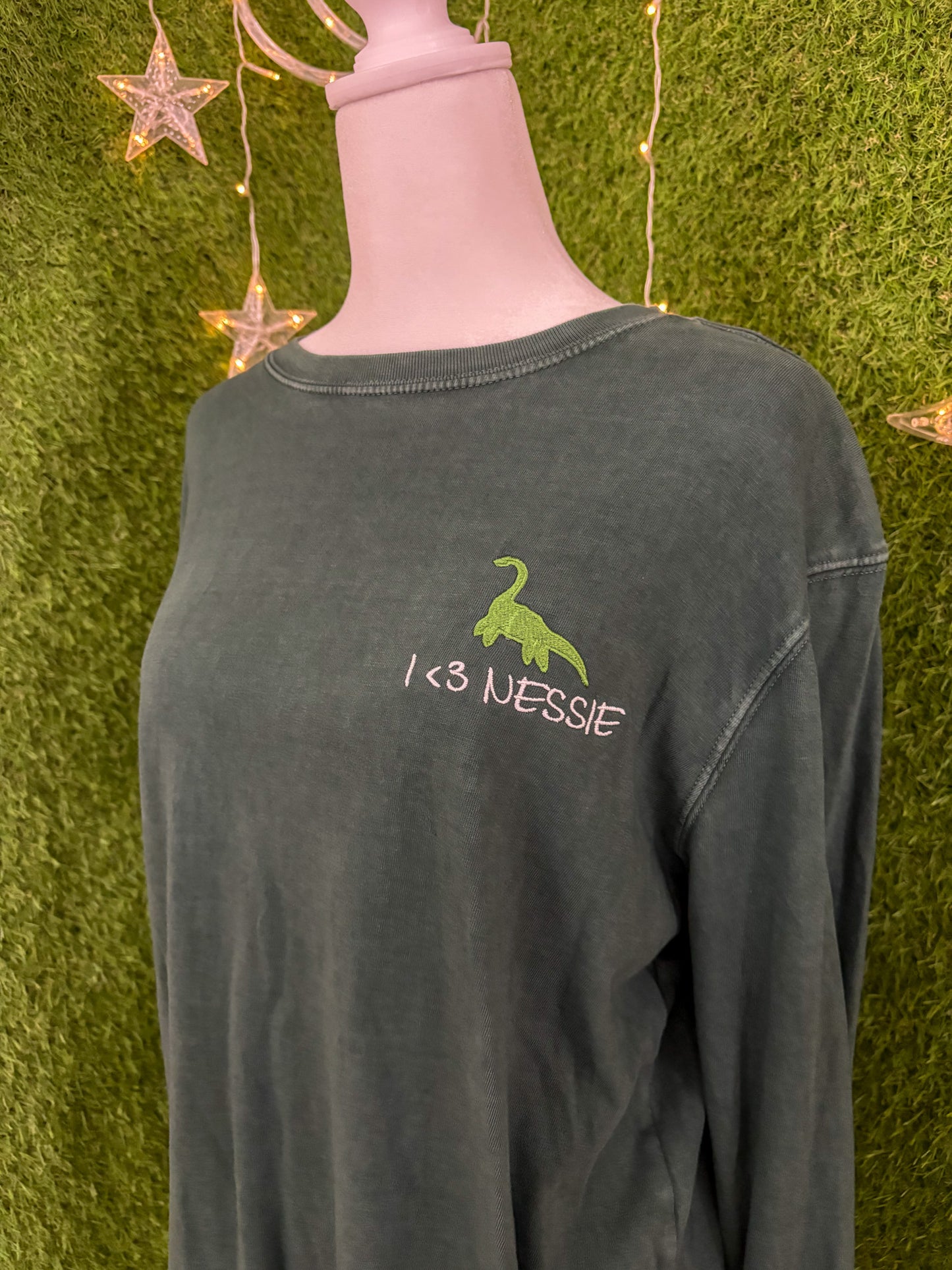 I <3 Nessie Green Long Sleeve M