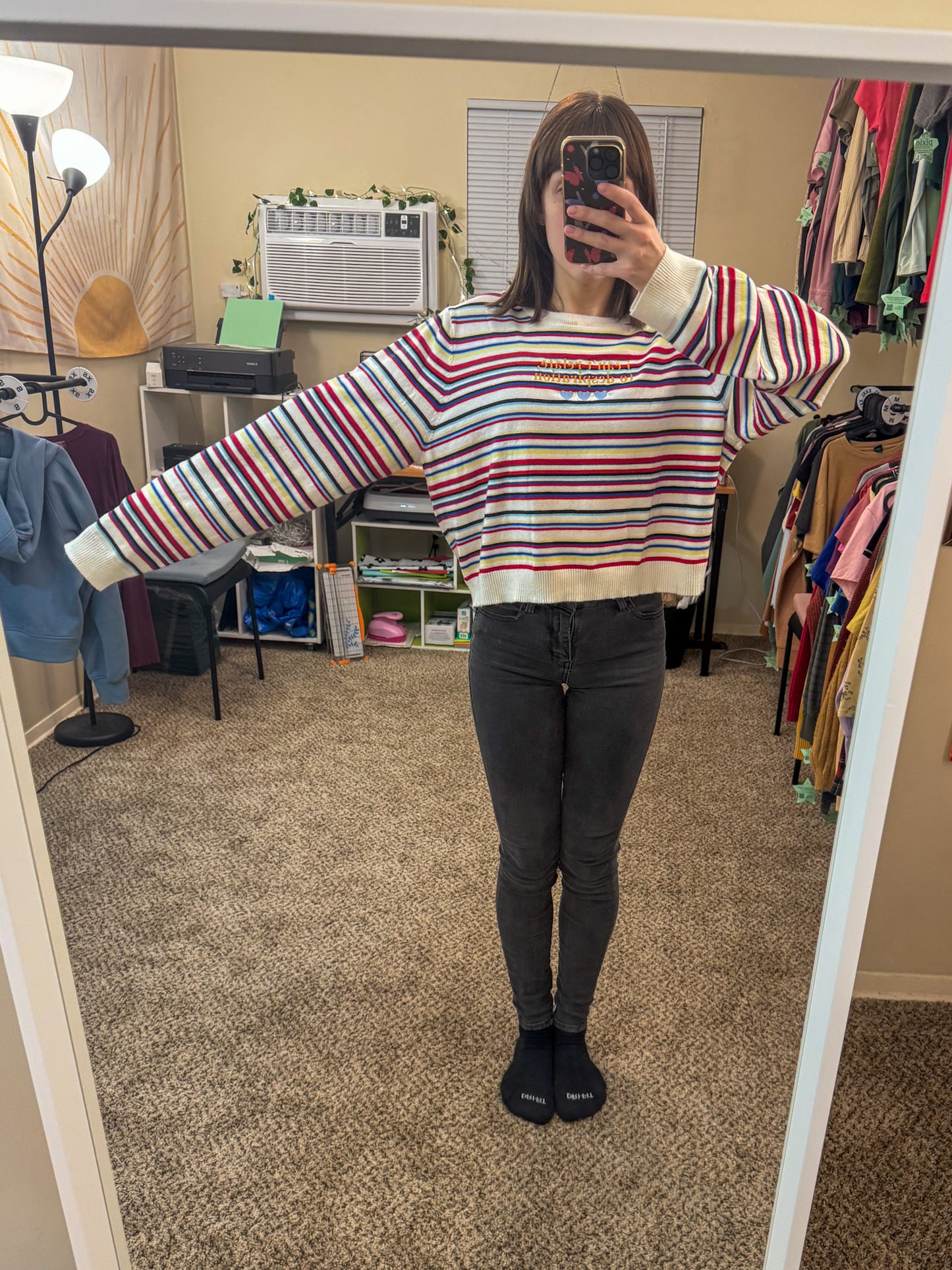 Espresso Striped Sweater 2XL
