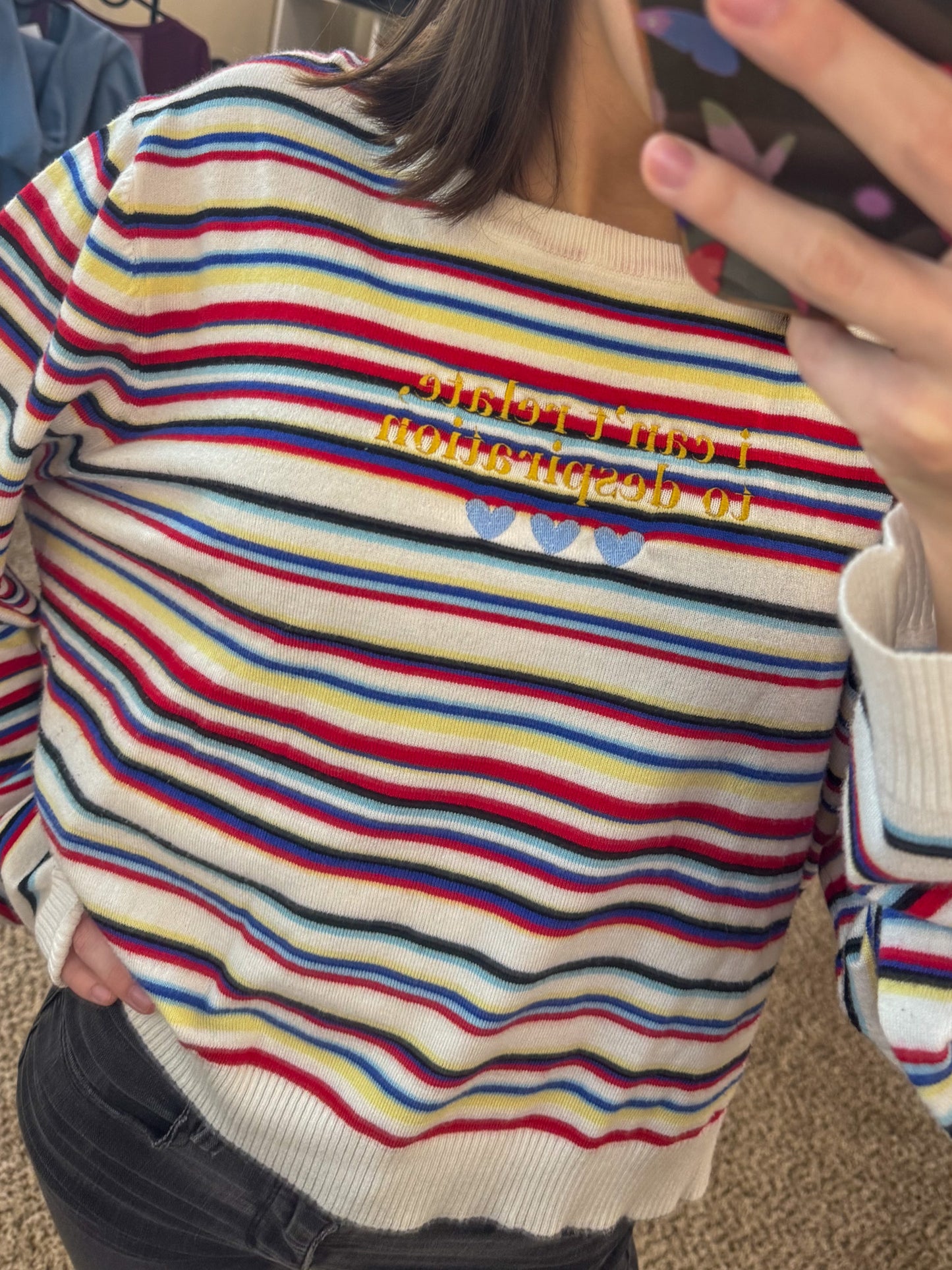 Espresso Striped Sweater 2XL
