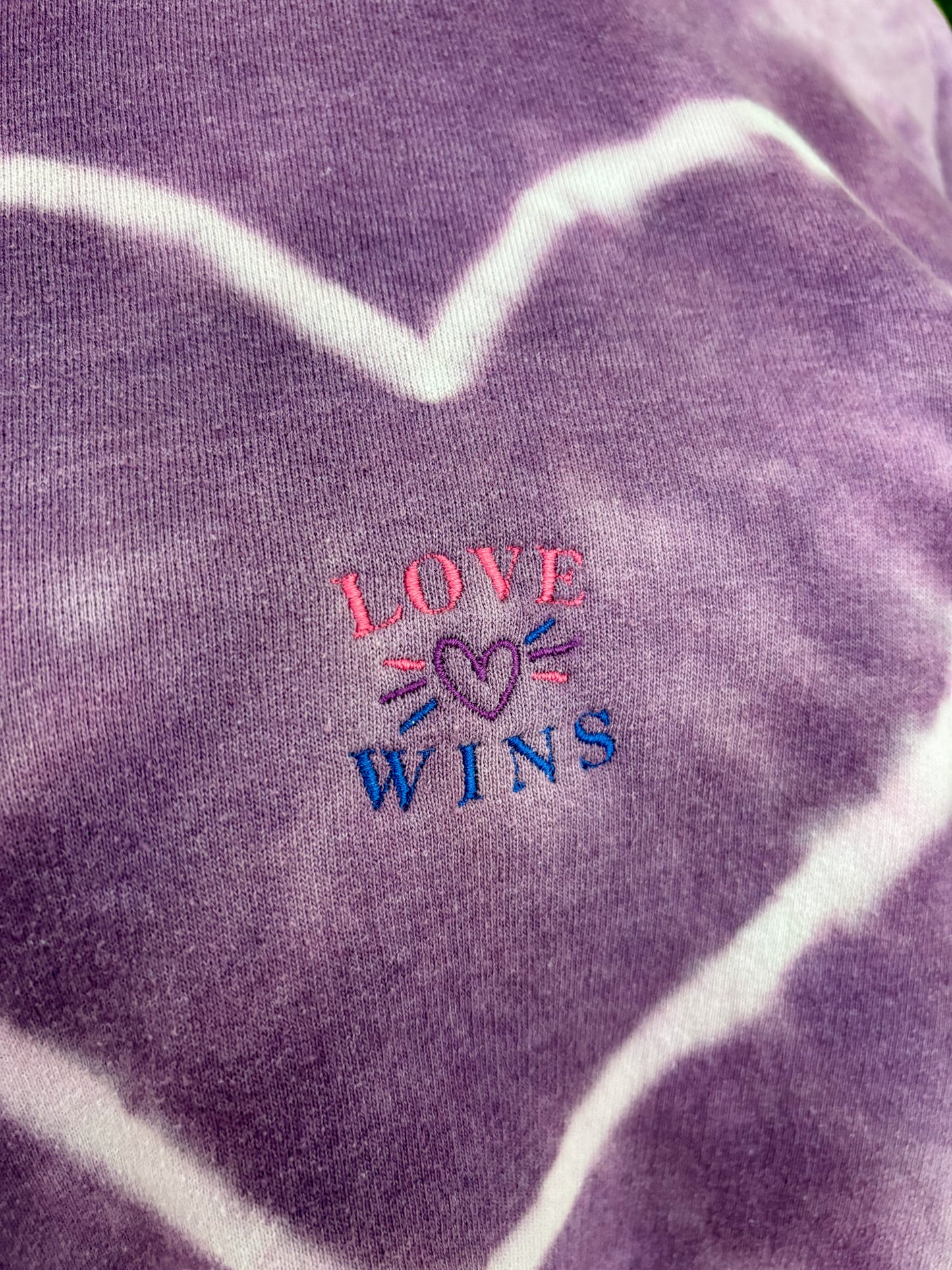 Love Wins Purple Tie Dye Crewneck M