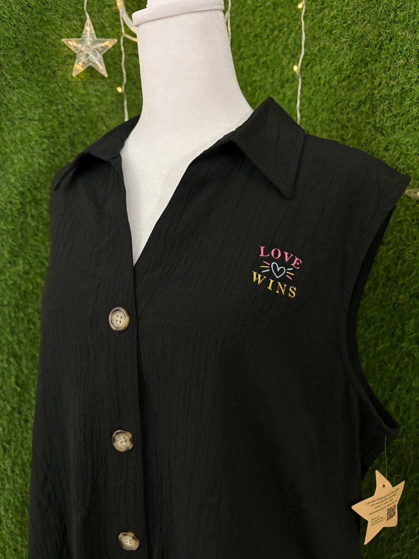 Love Wins Button Up Tank 2XL