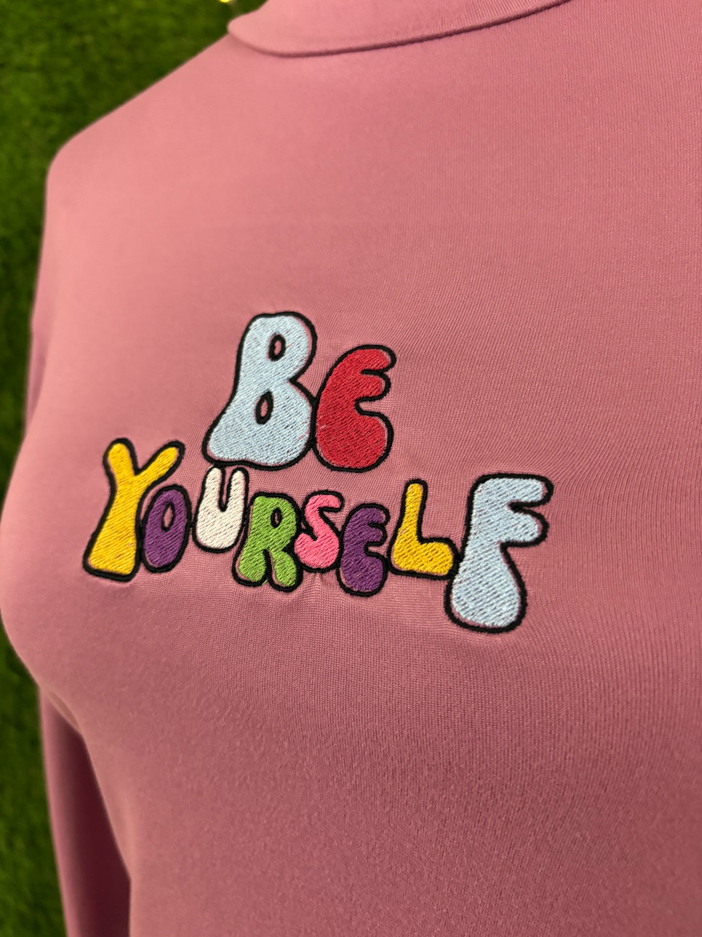 Be Yourself Cinched Back Pink Cropped Long Sleeve 2XL
