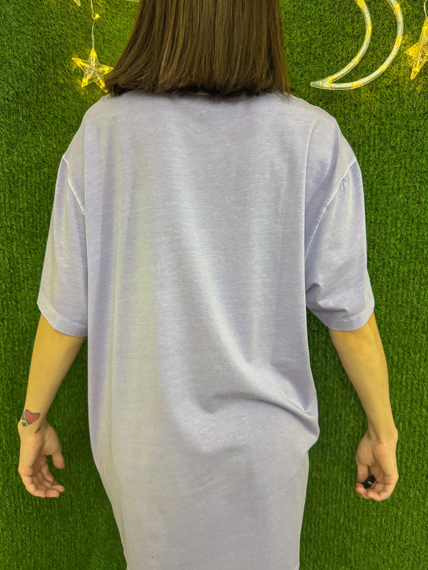 One Line Woman Lilac T-Shirt XL