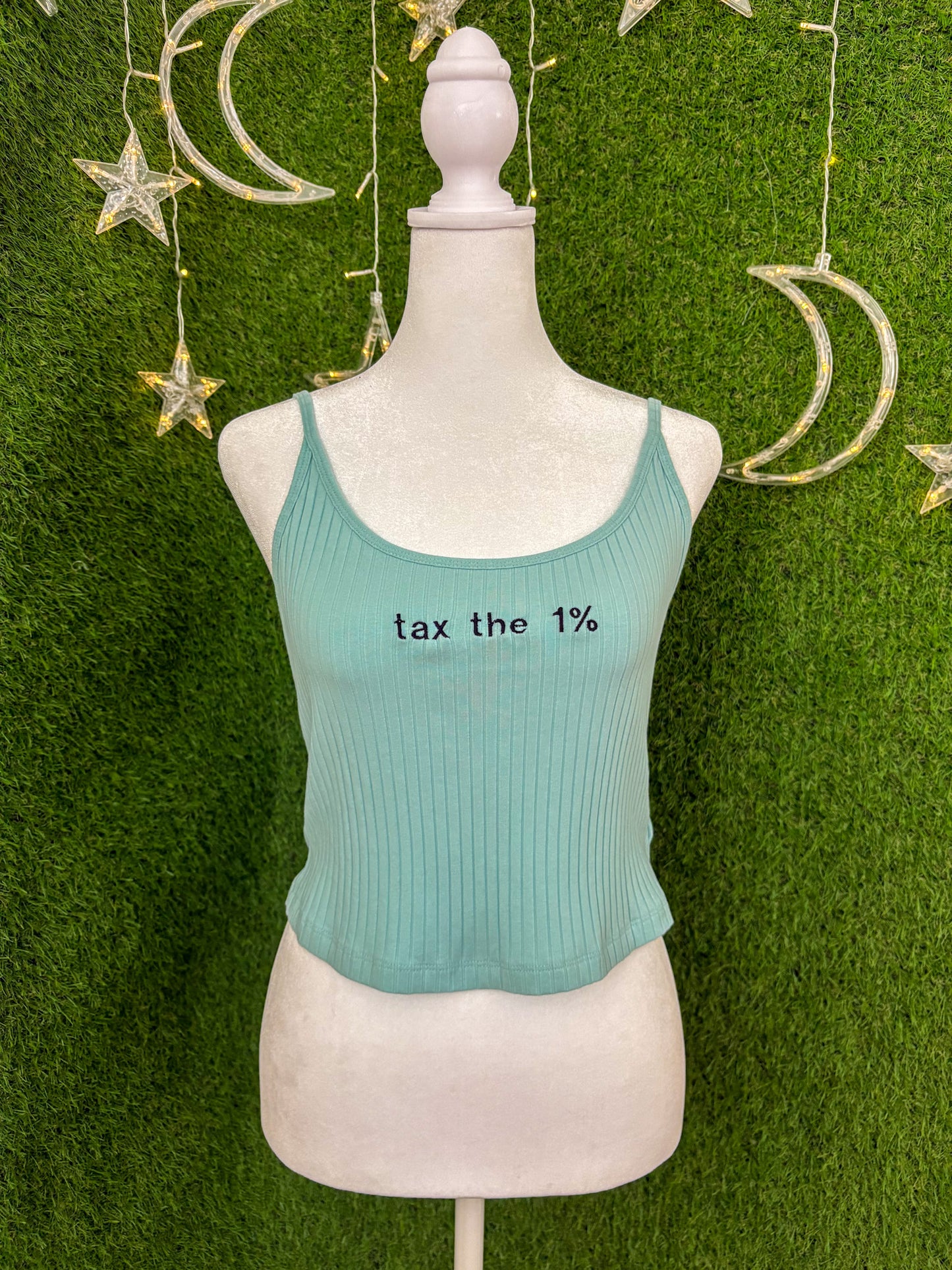 Tax the 1% Blue Tank Top M