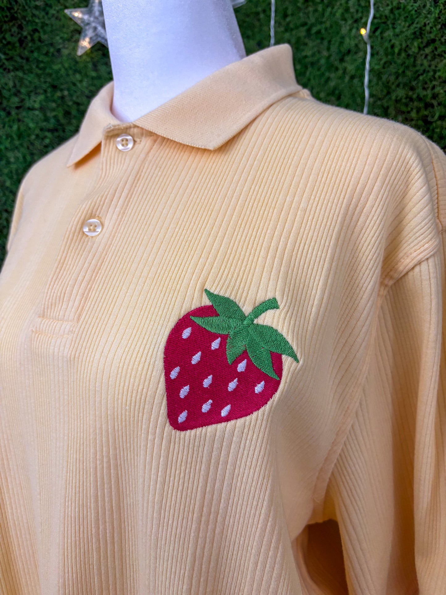 Strawberry Yellow Polo Shirt M