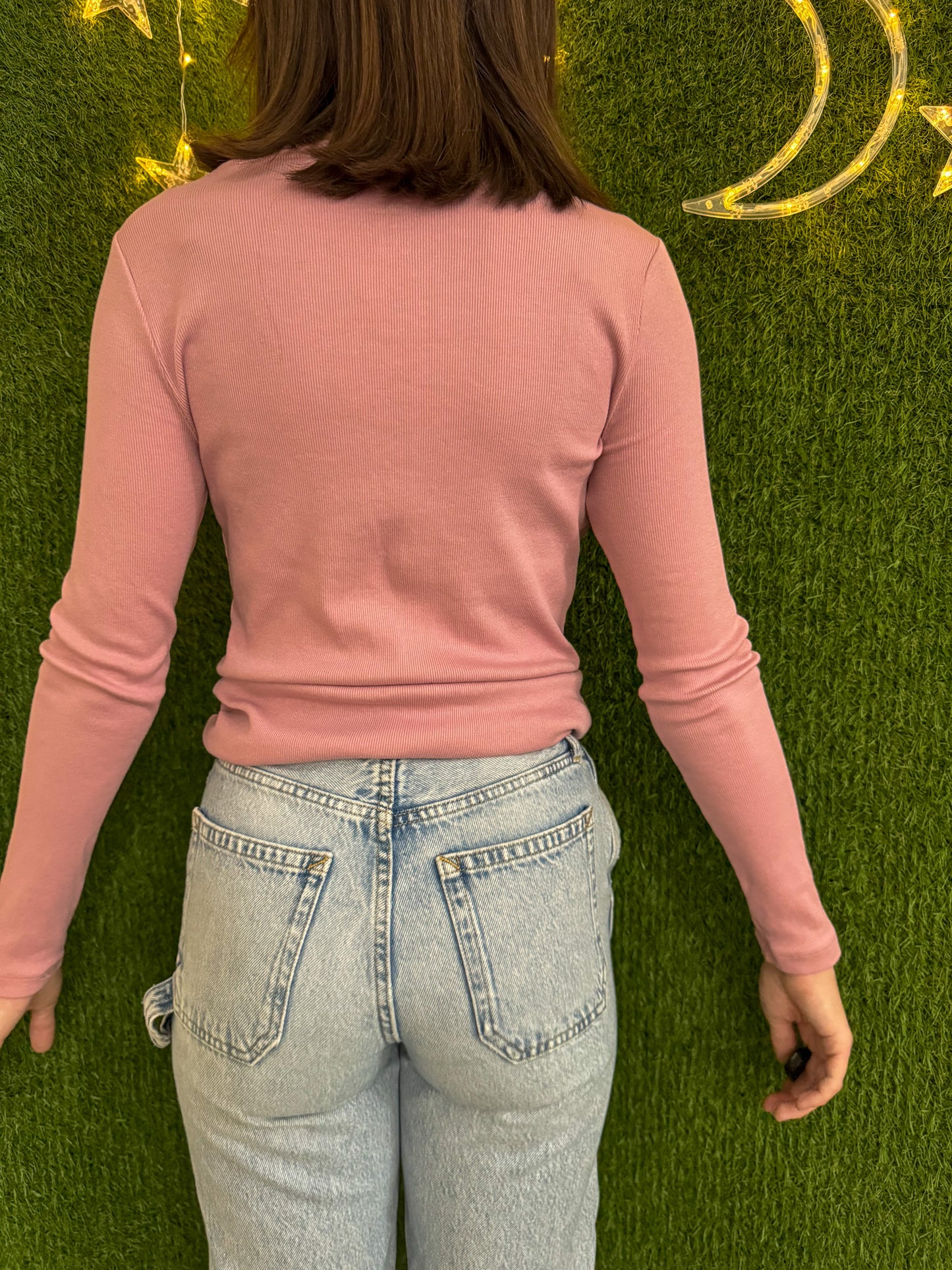 Eat the Rich Pink Long Sleeve XS