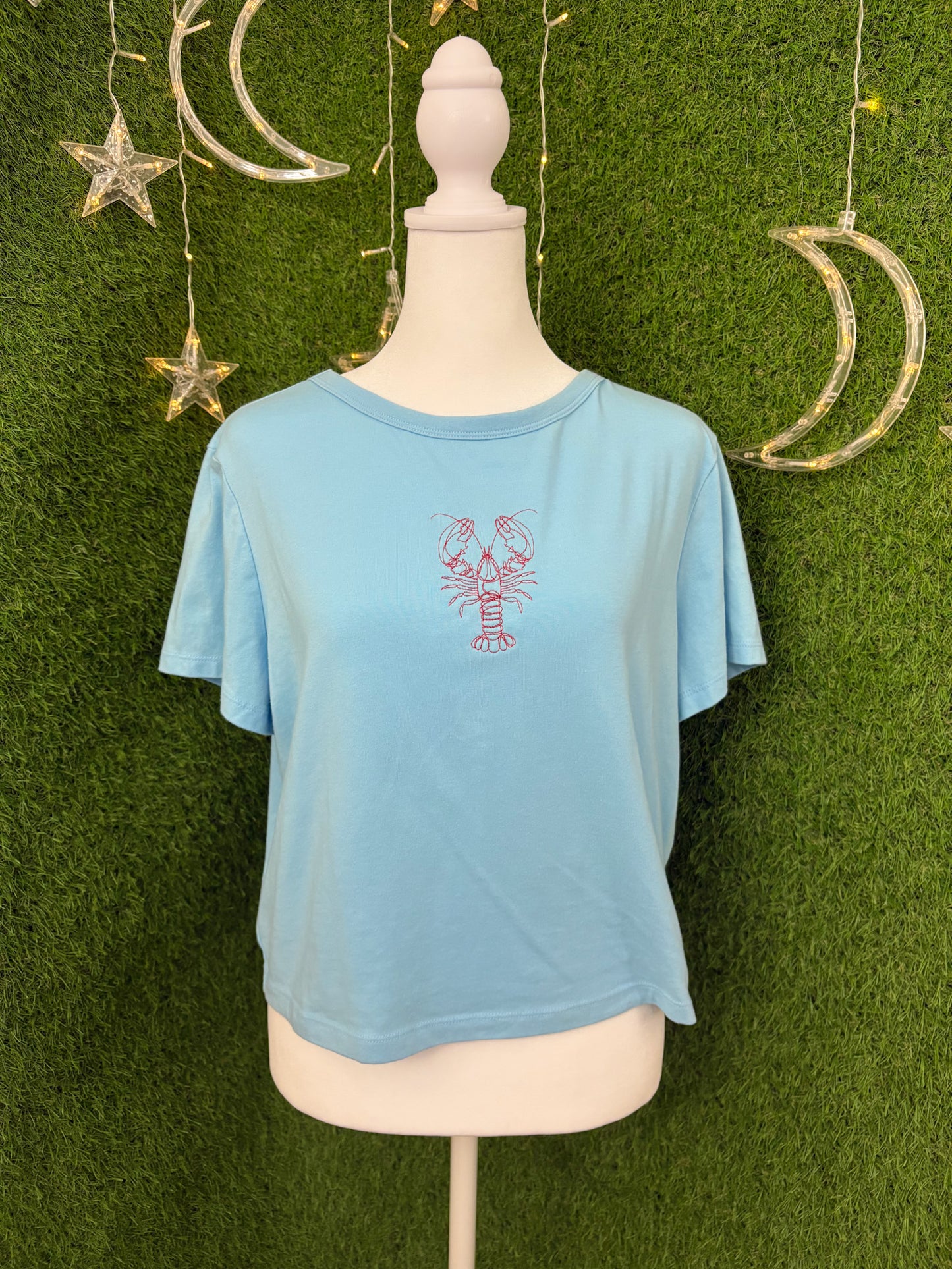 Lobster Blue Baby Tee 2XL