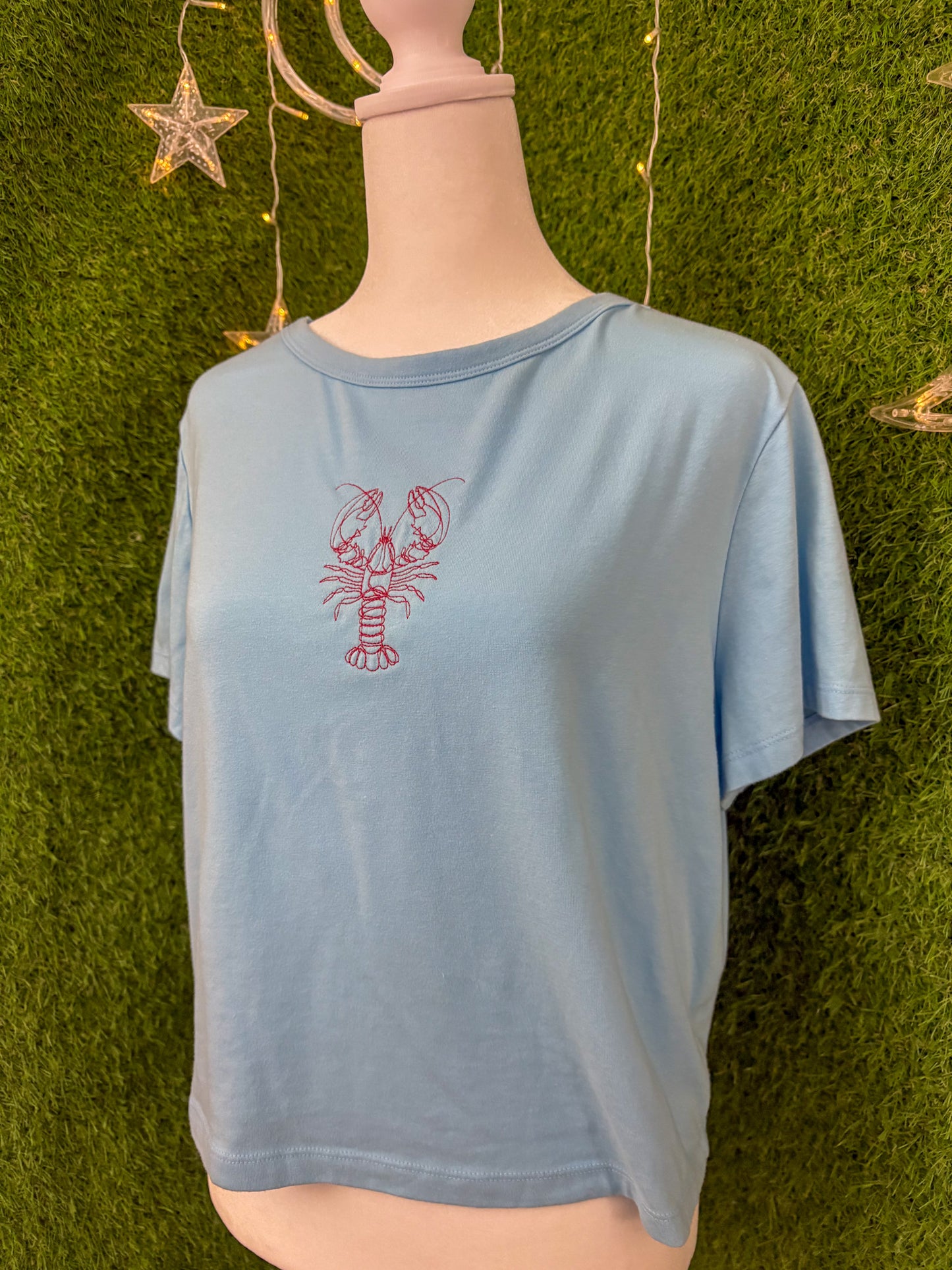Lobster Blue Baby Tee 2XL