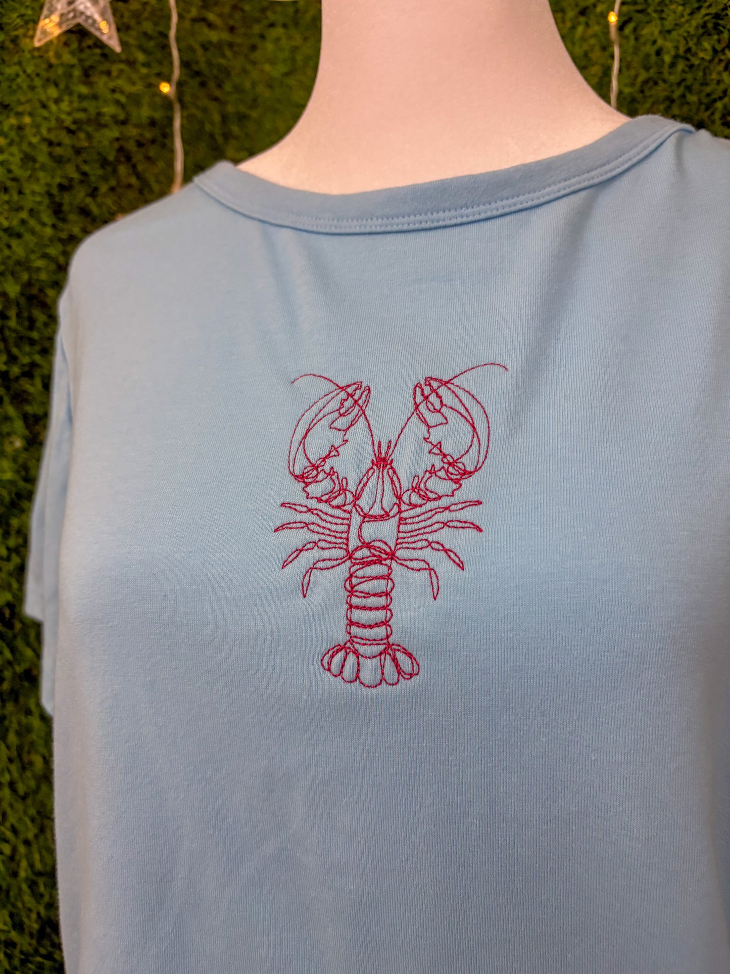 Lobster Blue Baby Tee 2XL