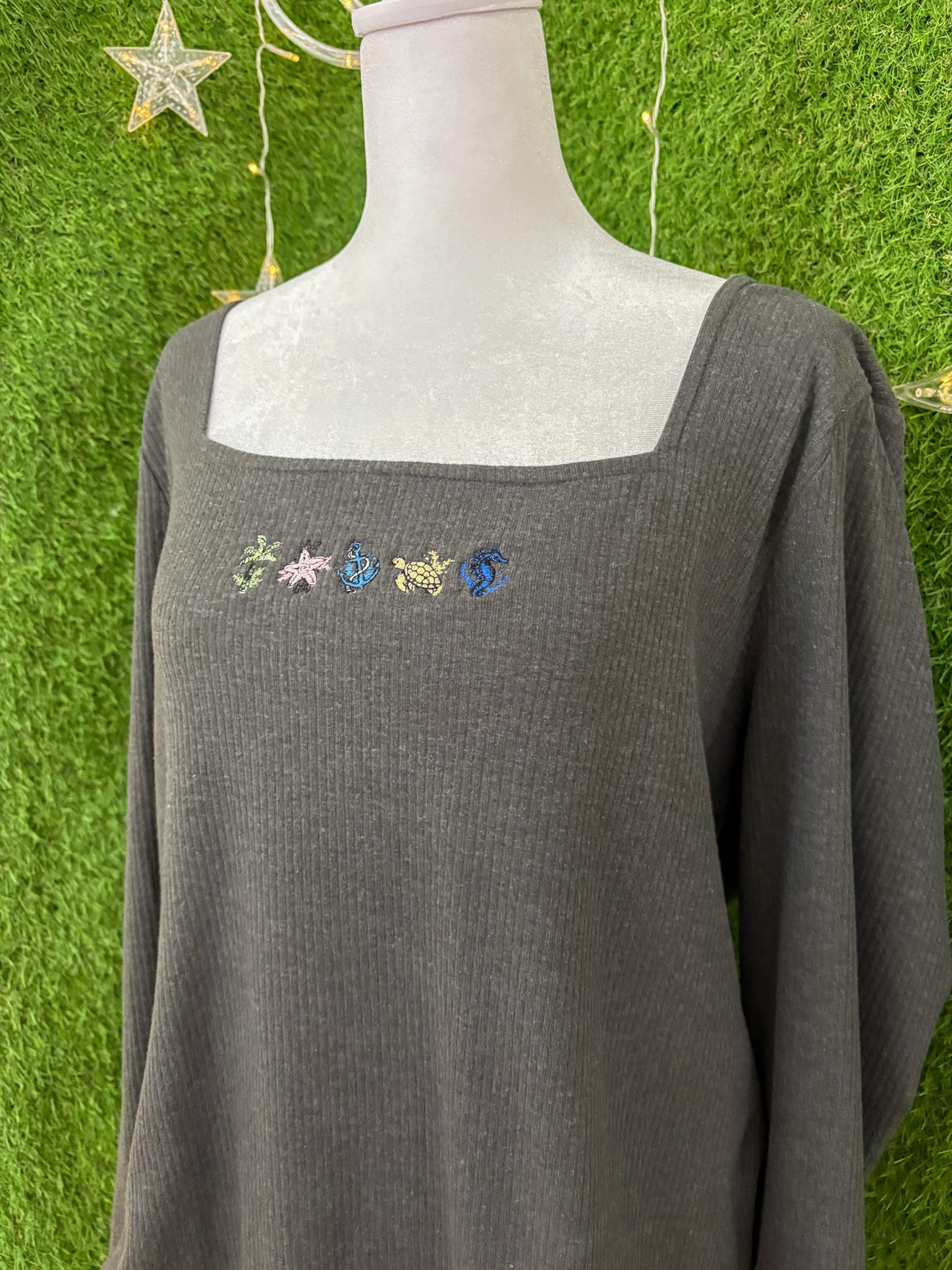 Ocean Life Grey Bodysuit 3XL