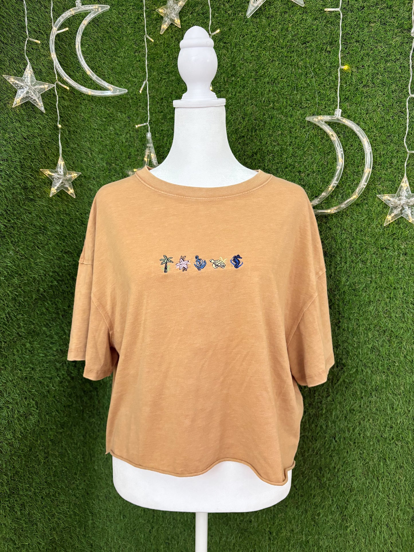 Ocean Life Brown Baby Tee L