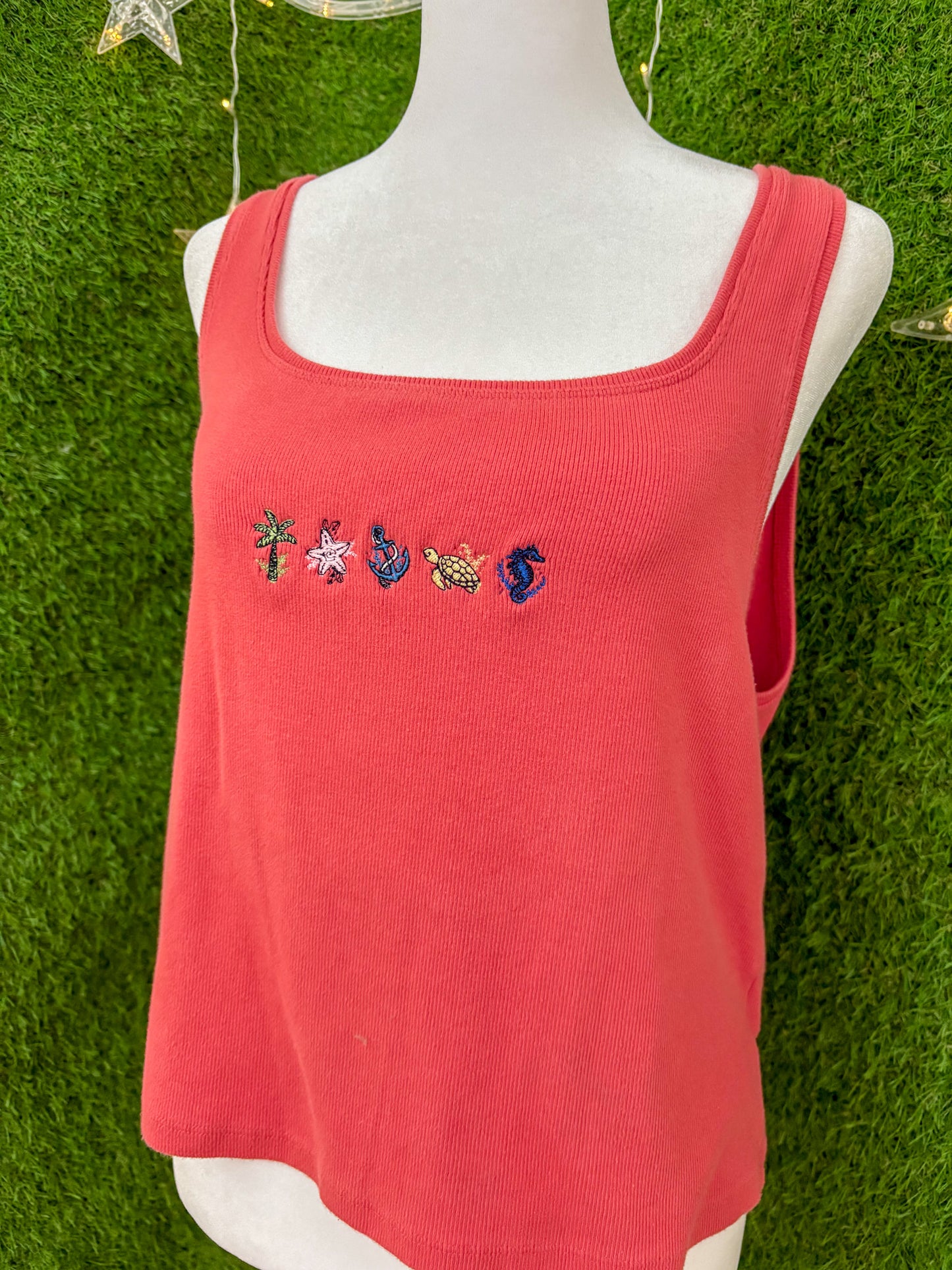 Ocean Life Red Tank Top 2XL