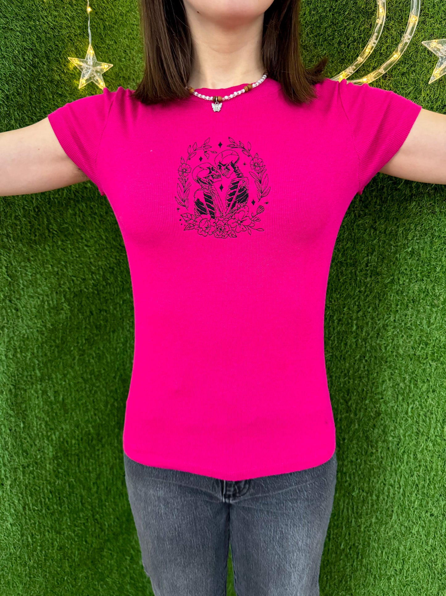 Infinite Love Pink Fitted T-Shirt S