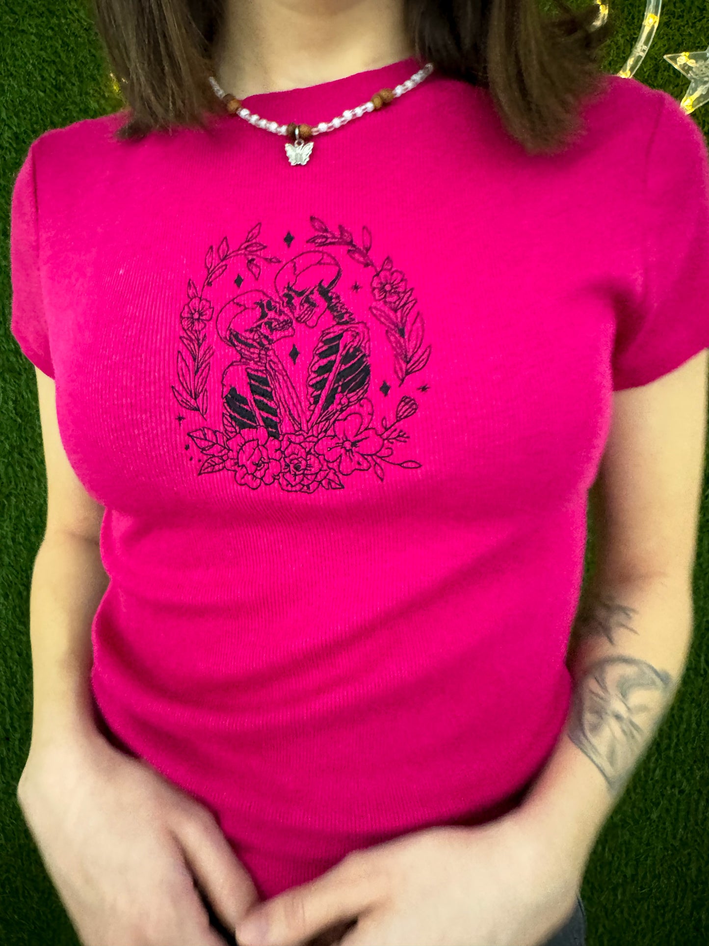Infinite Love Pink Fitted T-Shirt S