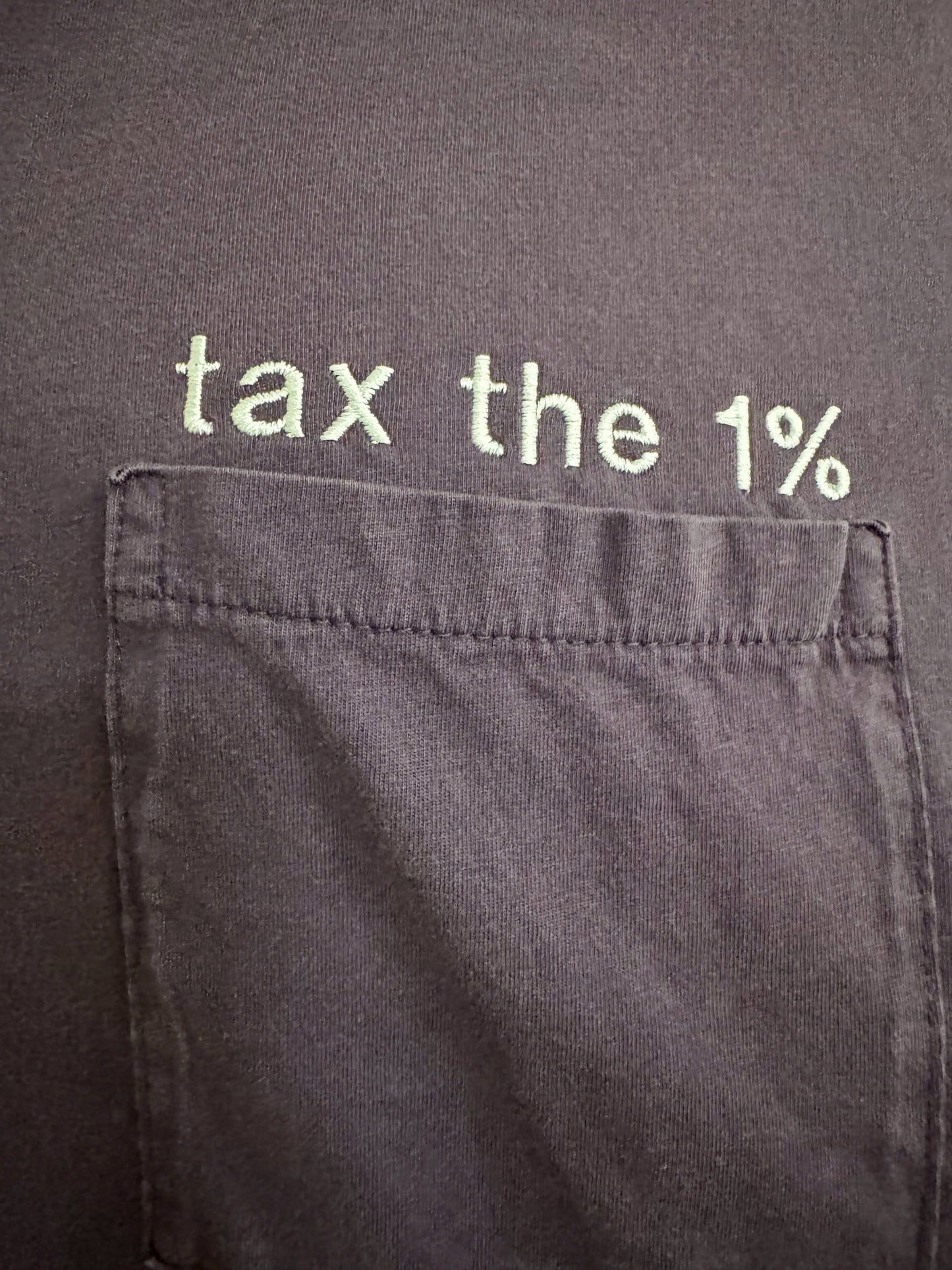 Tax the 1% Purple Pocket T-Shirt XL