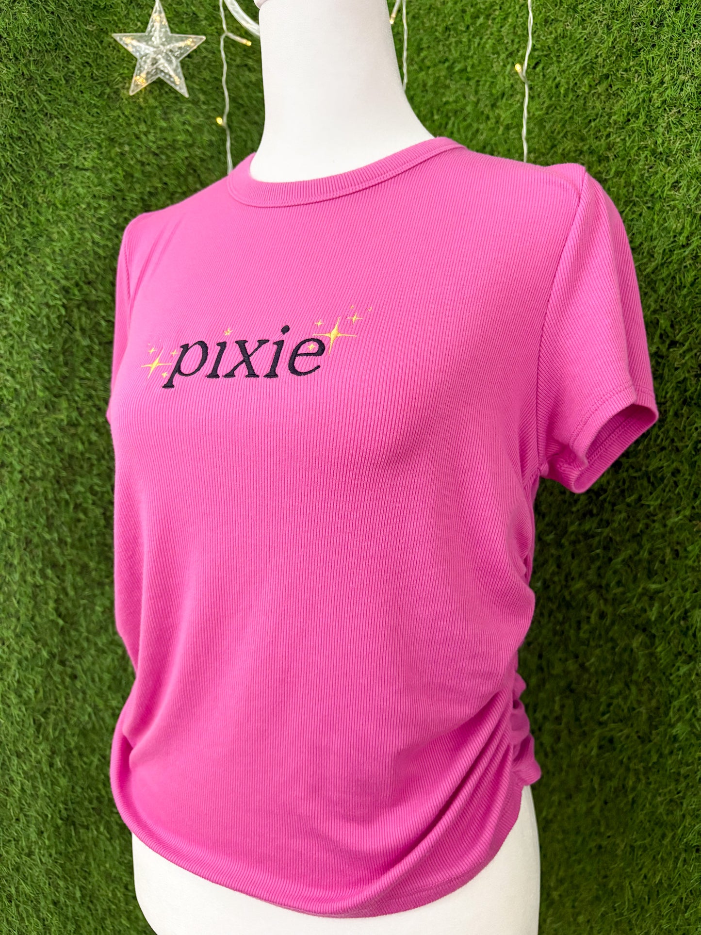 Pixie Pink Cinched Sides Open-Back Top M