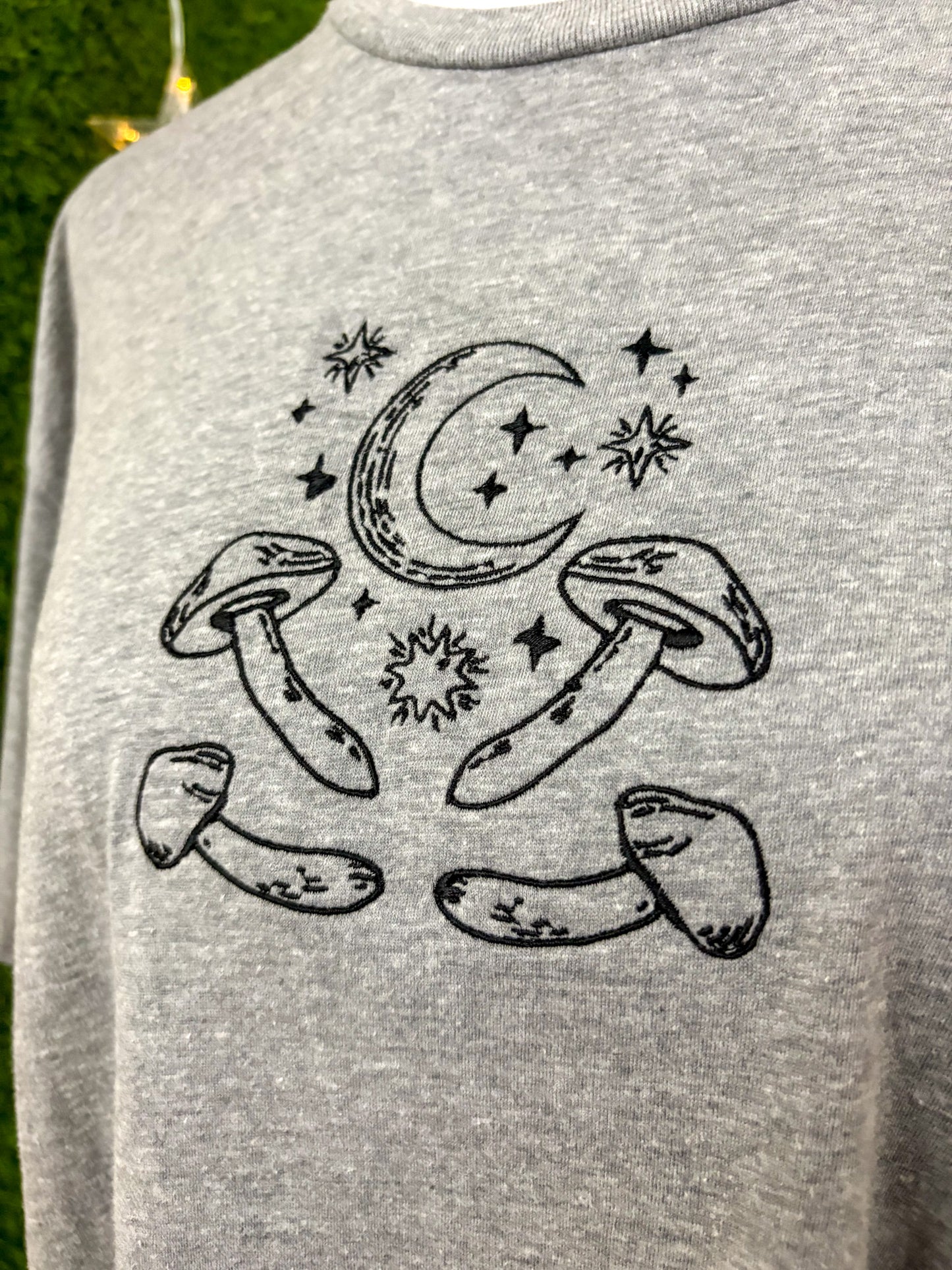 Moon & Shrooms Grey T-Shirt L