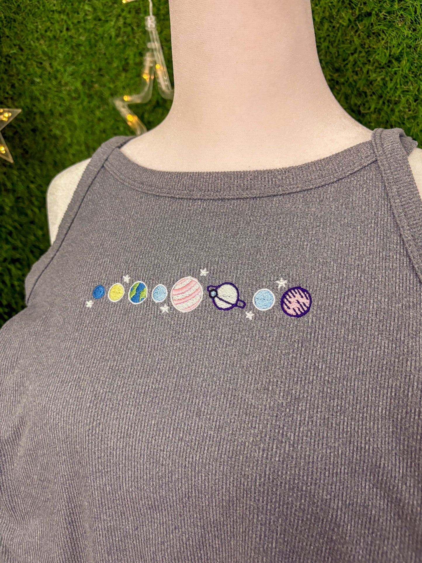 Planets Grey Tank Top XS