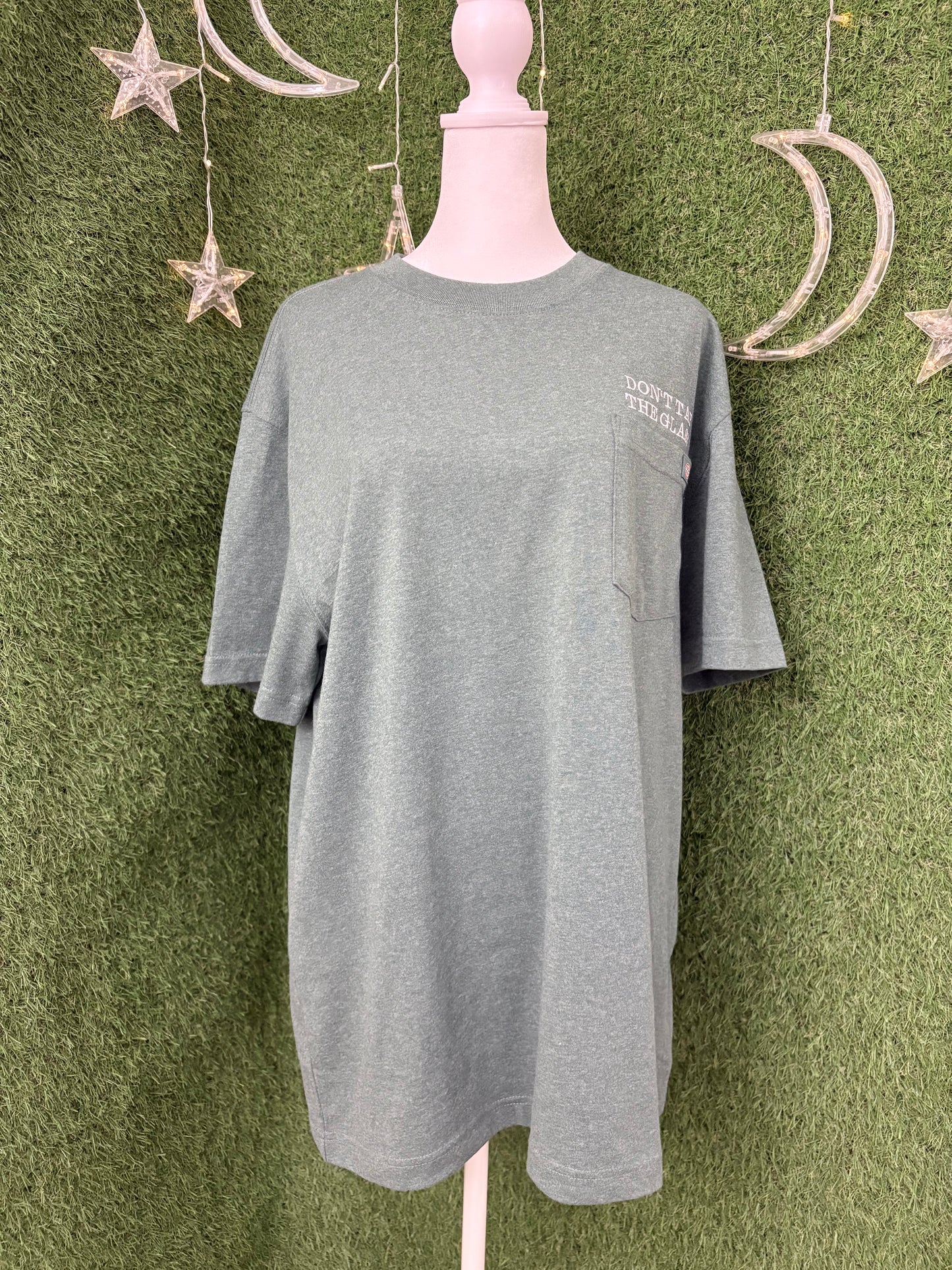 Don't Tap the Glass Green Pocket Tee M
