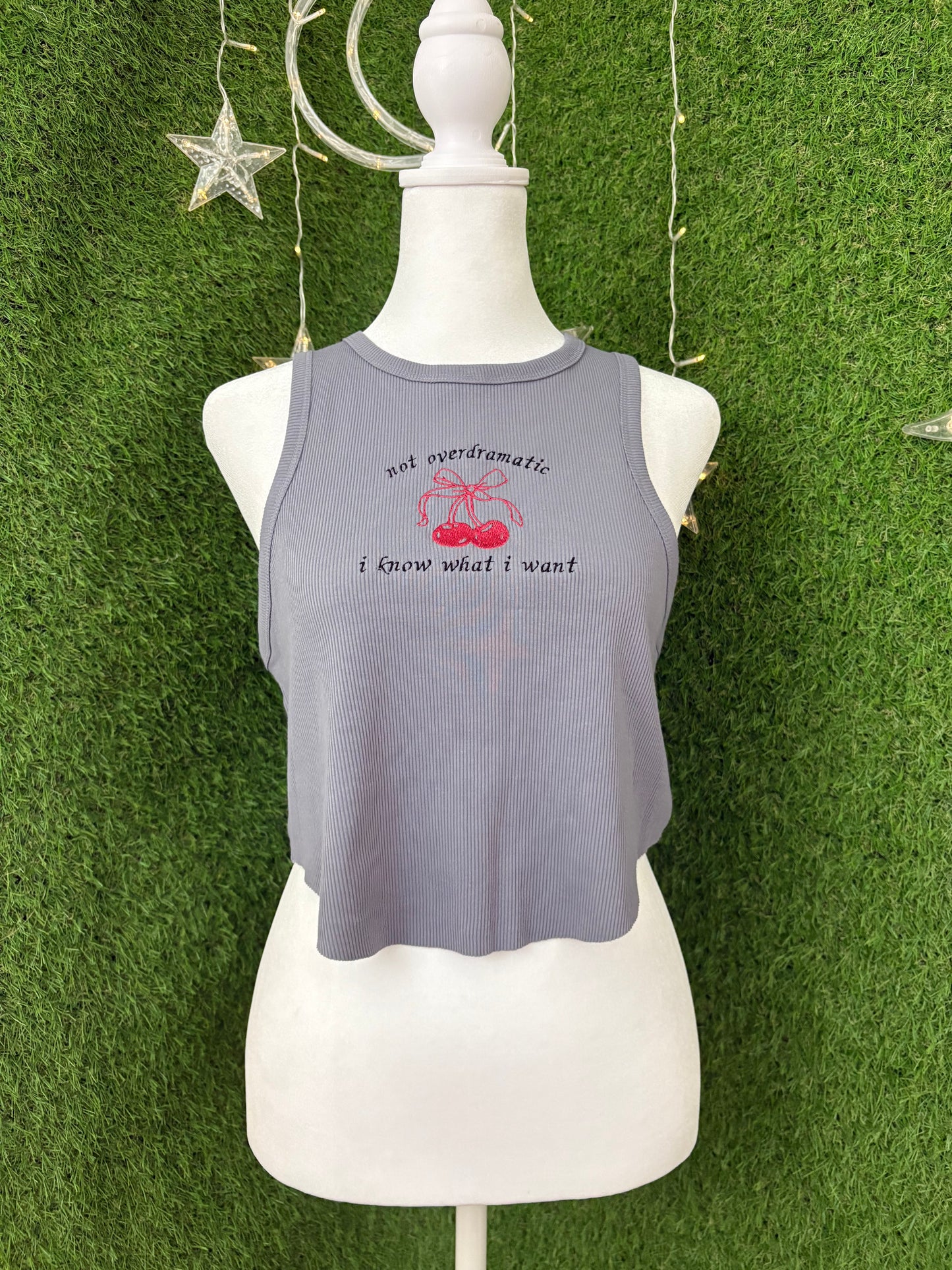 Not Overdramatic Grey Tank Top L