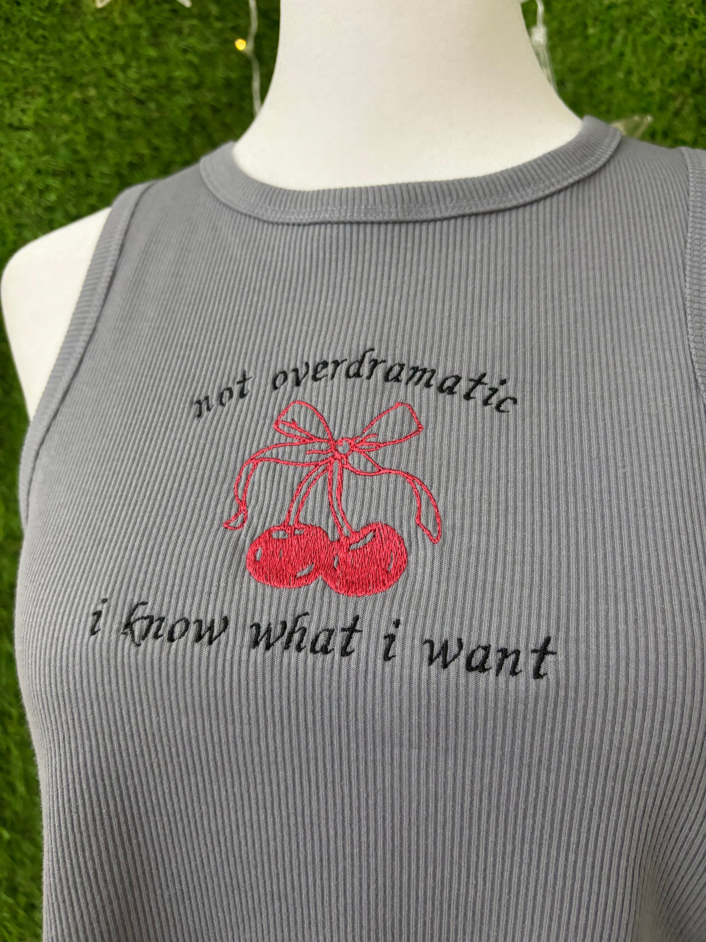 Not Overdramatic Grey Tank Top L