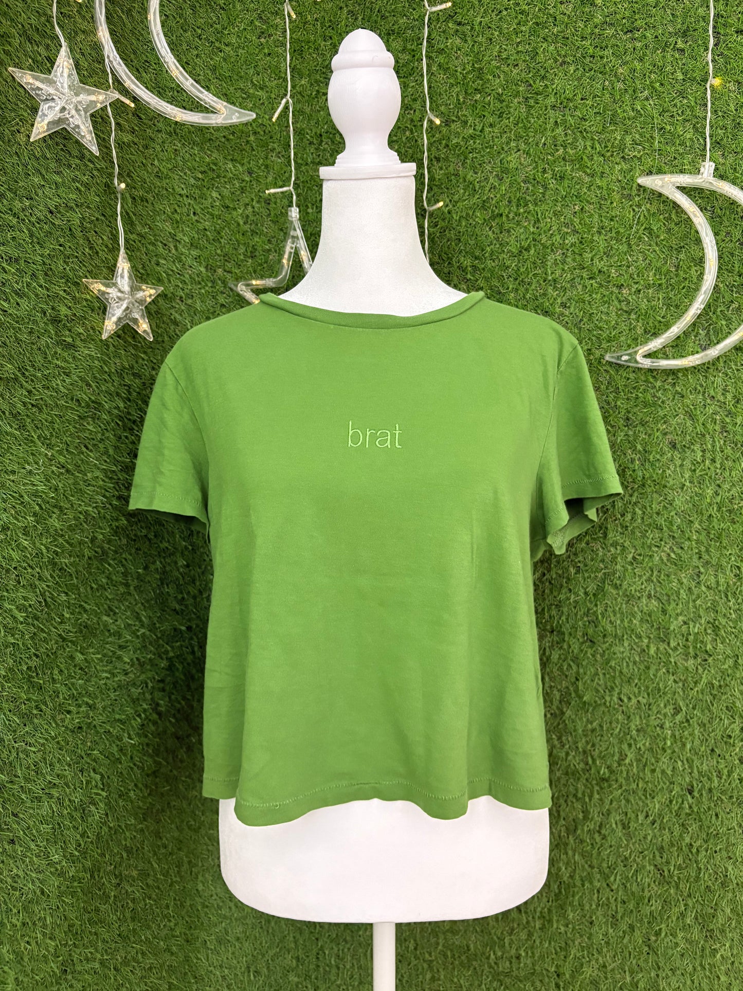 Brat Green Cropped Tee M