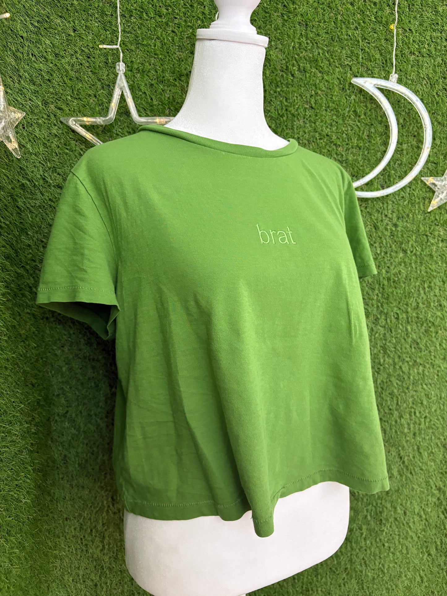 Brat Green Cropped Tee M