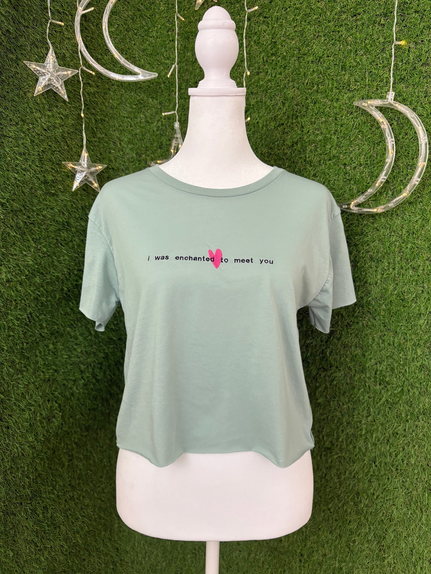 Enchanted Green Crop Top M
