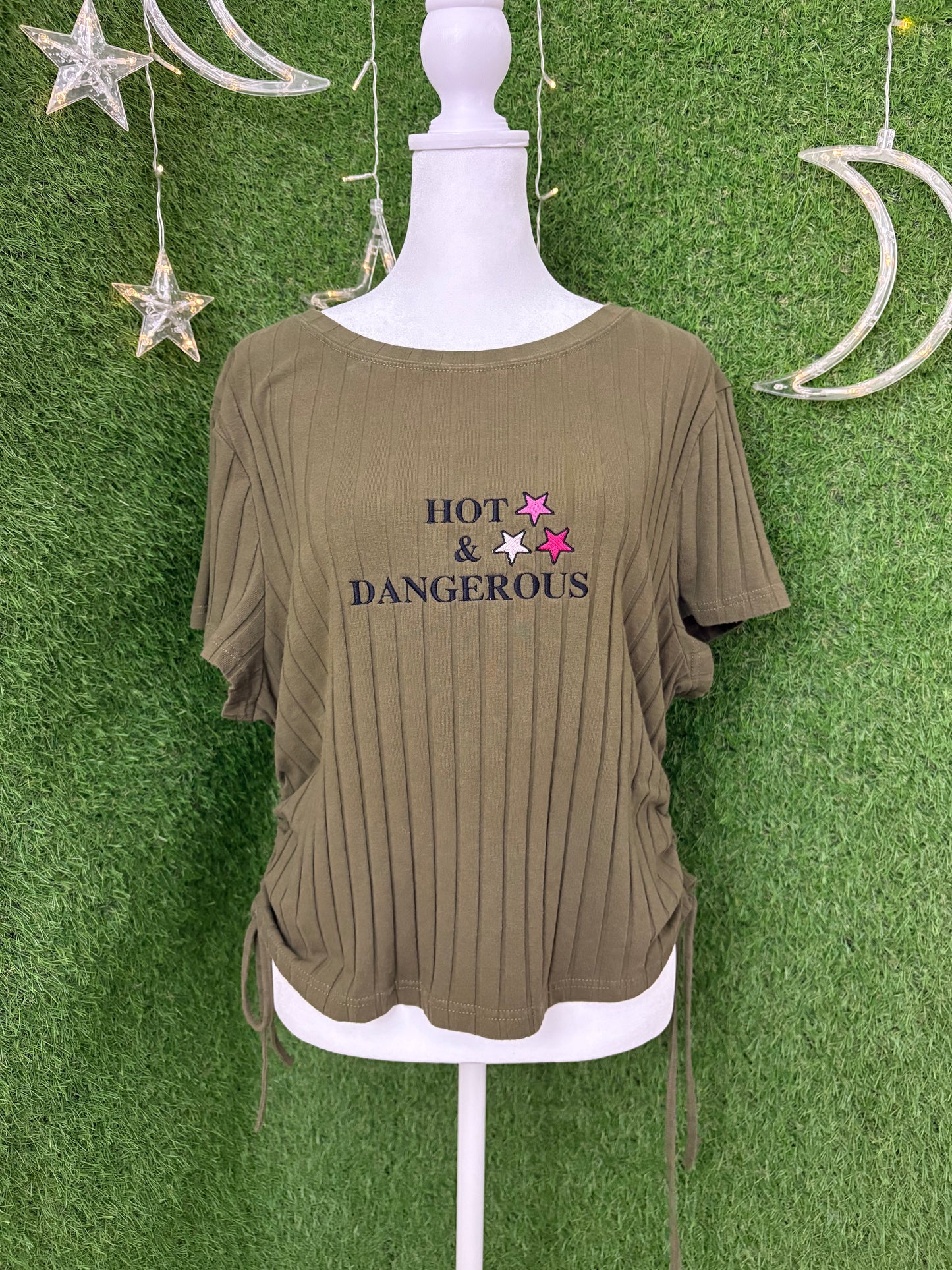 Hot & Dangerous Green Top with Cinched Sides 4XL