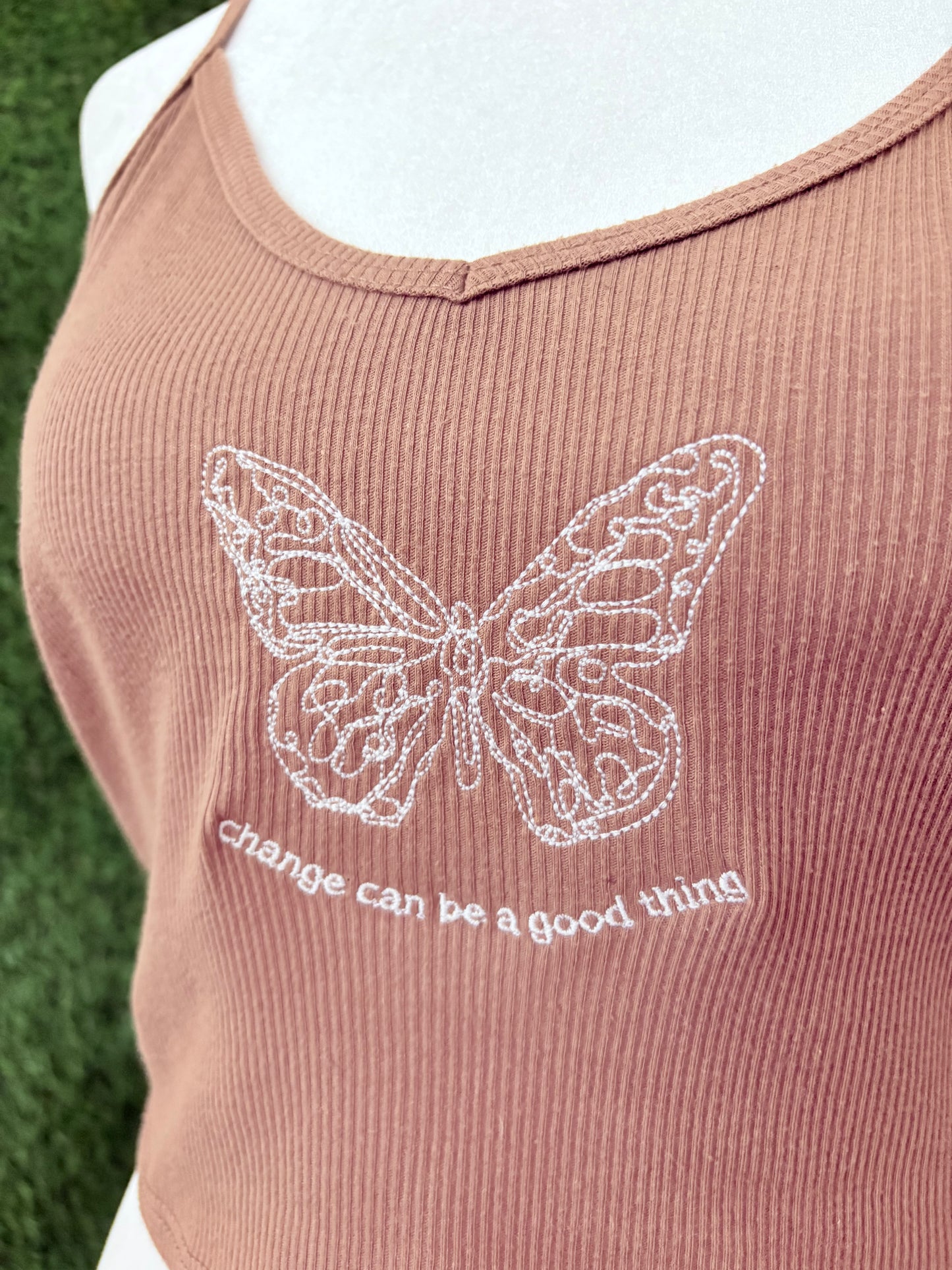 Change Can Be Good Brown Tank Top M