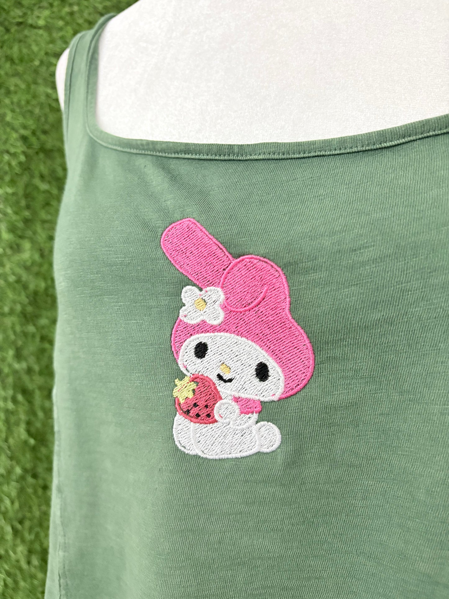 Pink Bunny Green Tank Top XL